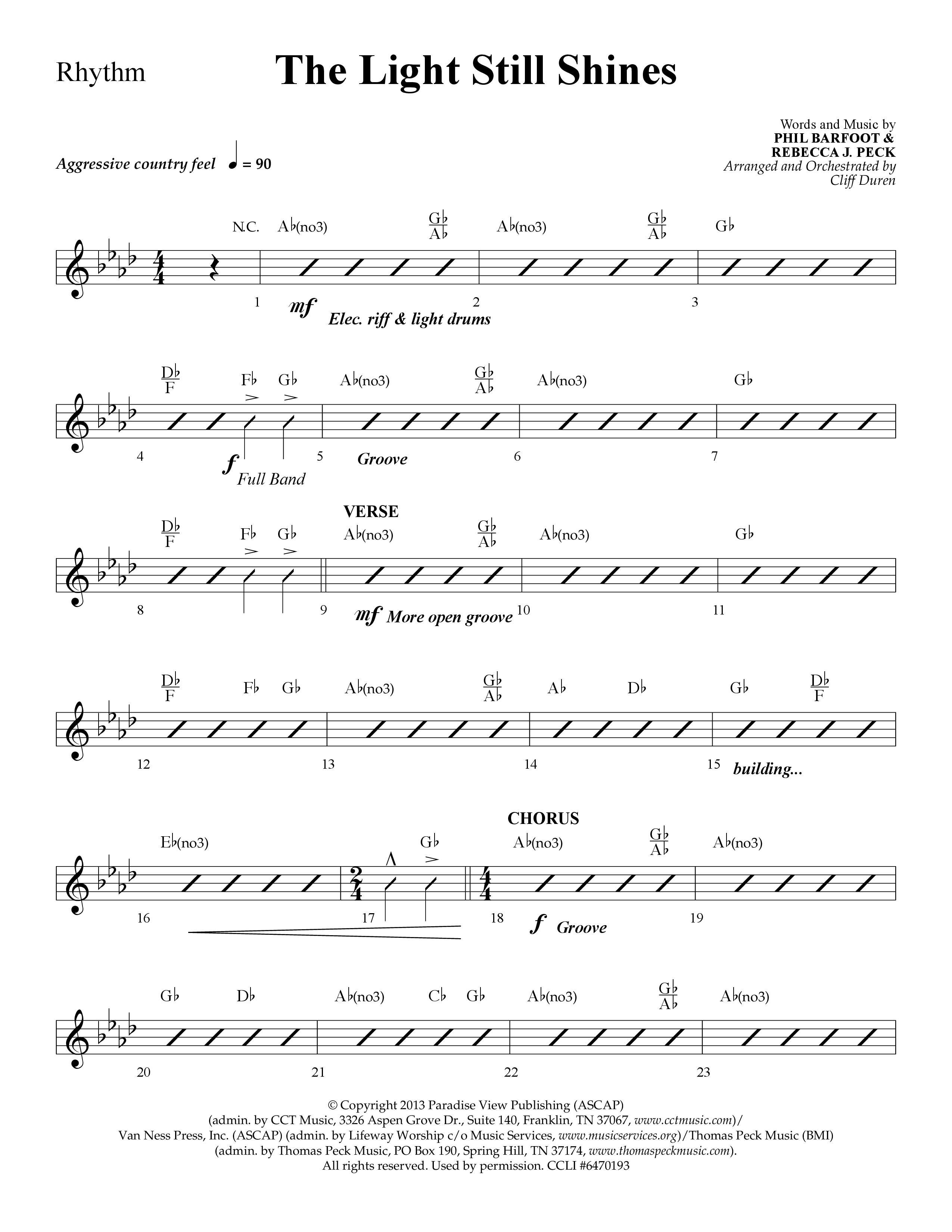 The Light Still Shines (Choral Anthem SATB) Lead Melody & Rhythm (Lifeway Choral / Arr. Cliff Duren)