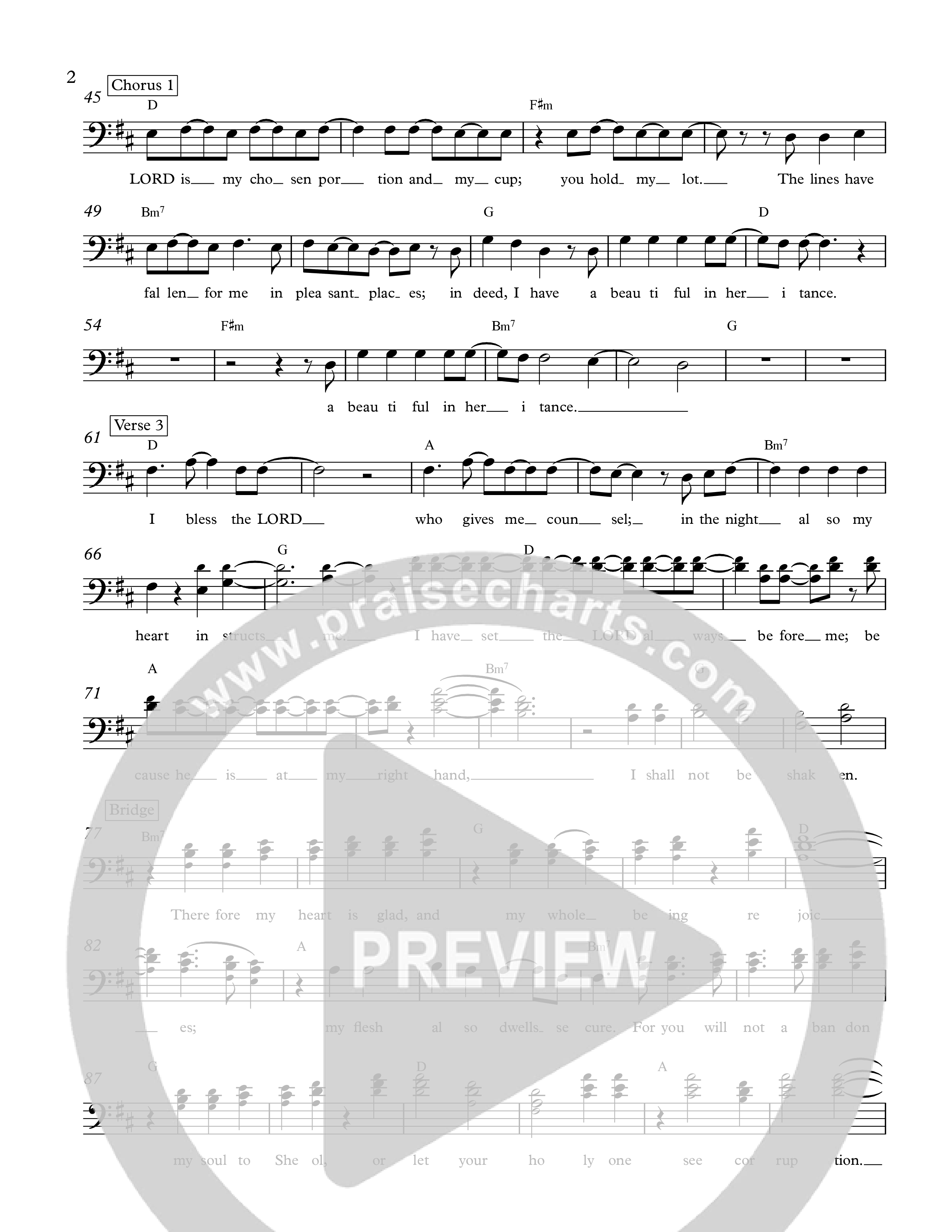 Psalm 16 Lead Sheet Melody (The Corner Room)