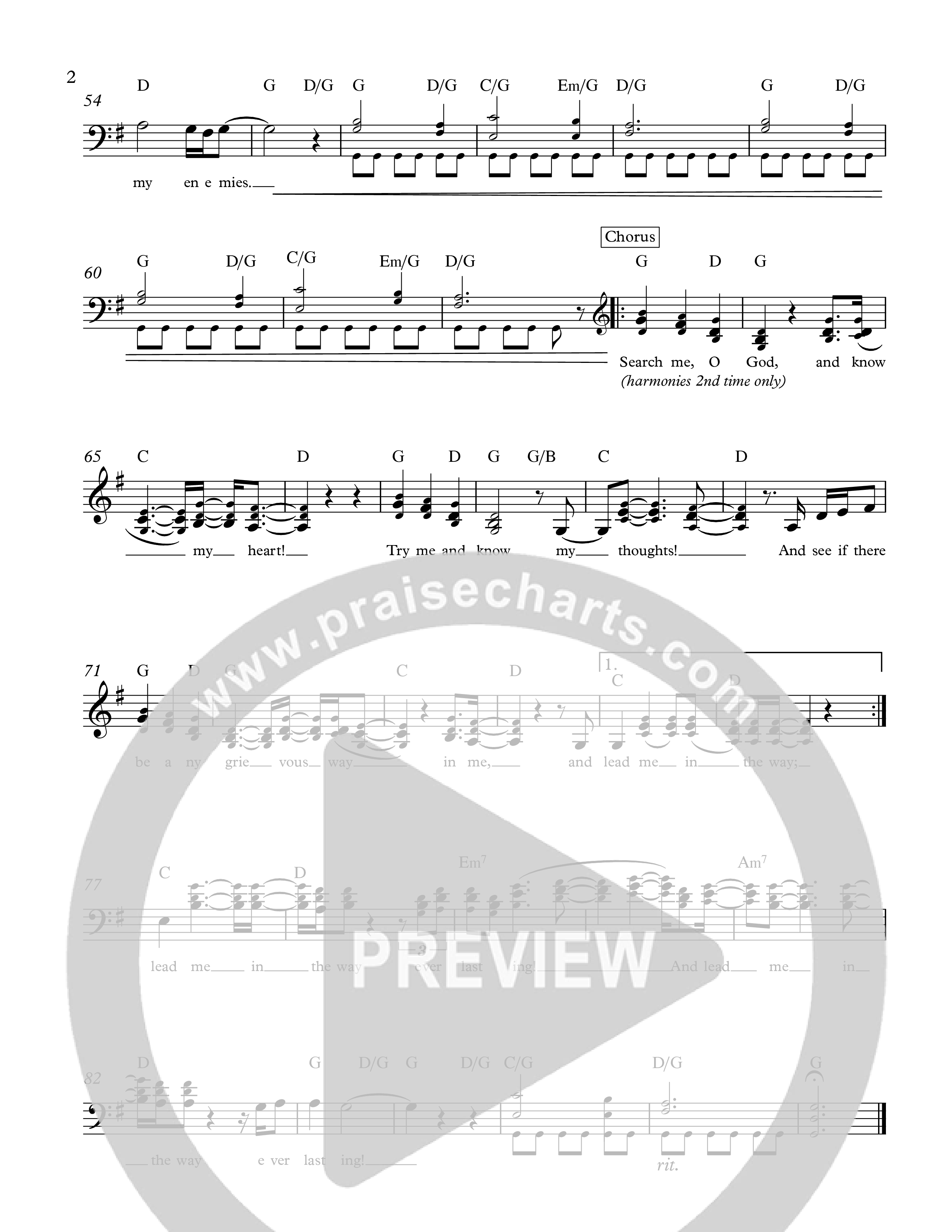 Psalm 139:17-24 Lead Sheet Melody (The Corner Room)