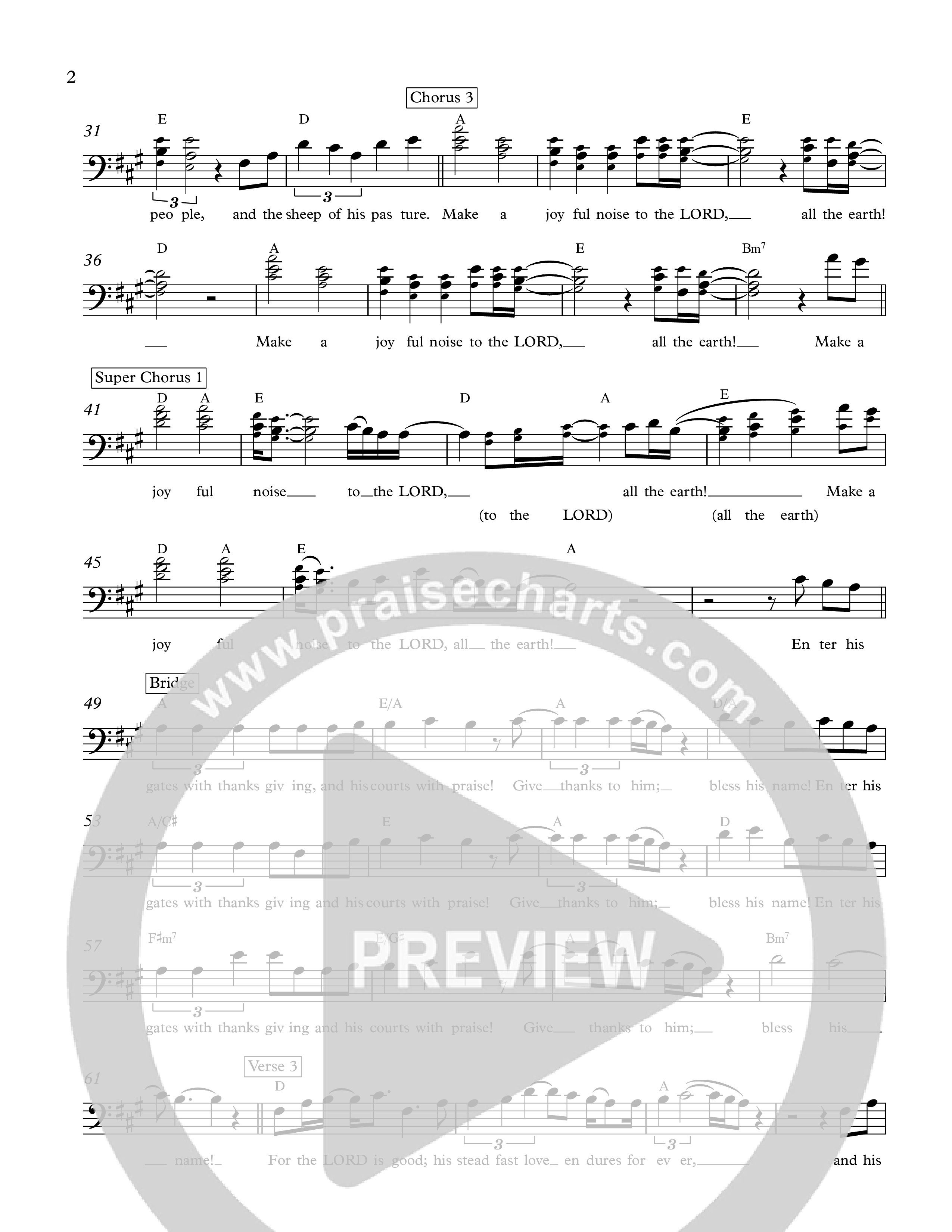 Psalm 100 Lead Sheet Melody (The Corner Room)