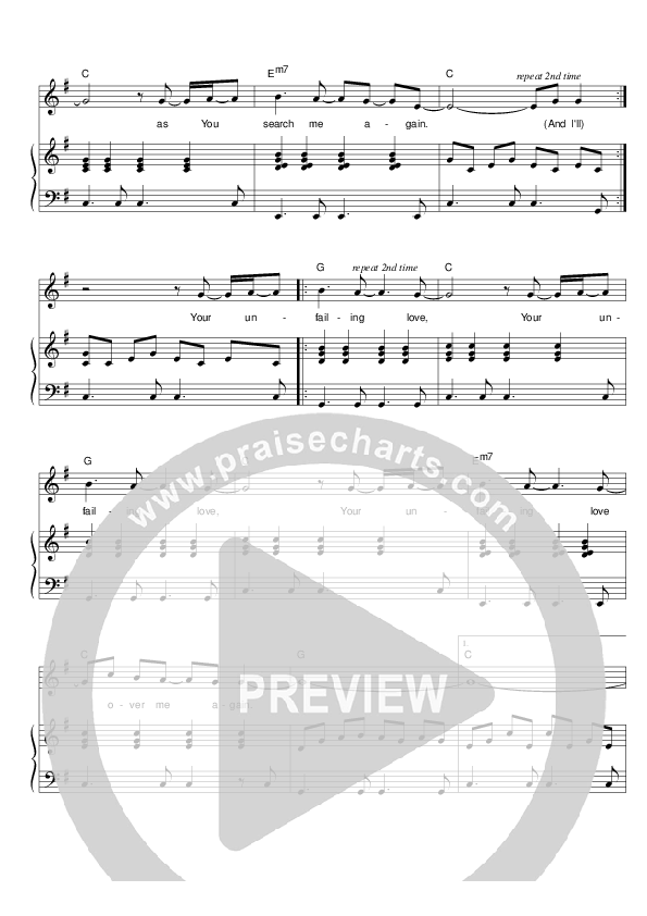 Your Unfailing Love Piano/Vocal (Hillsong Worship)