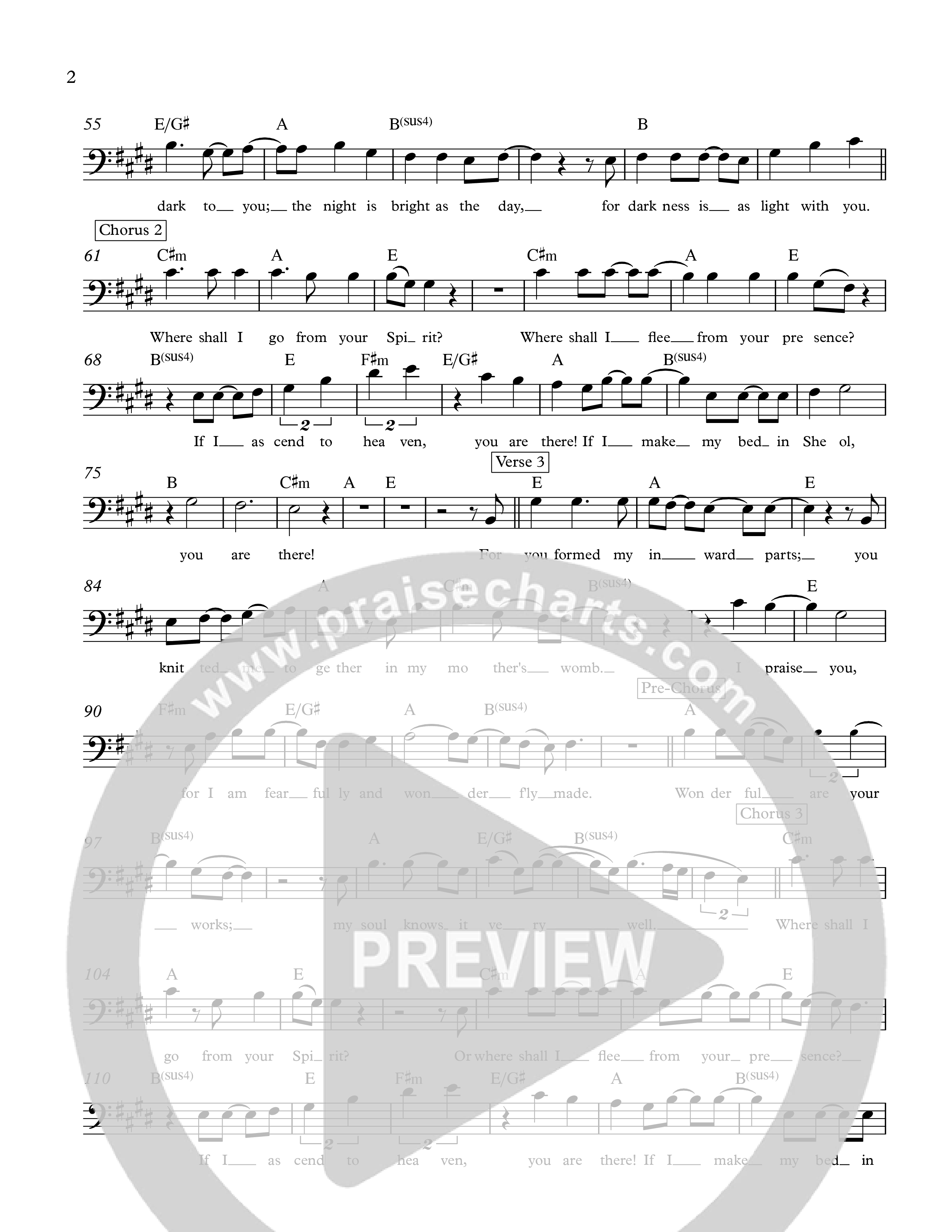 Psalm 139:7-16 Lead Sheet Melody (The Corner Room)