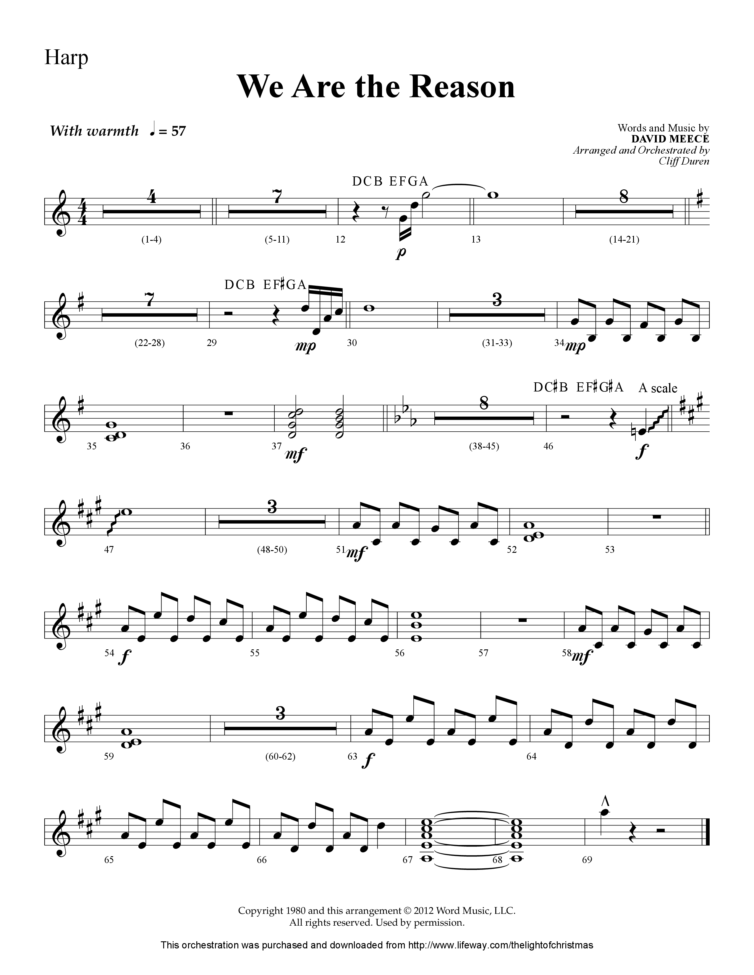 We Are The Reason (Choral Anthem SATB) Harp (Lifeway Worship / Arr. Cliff Duren)