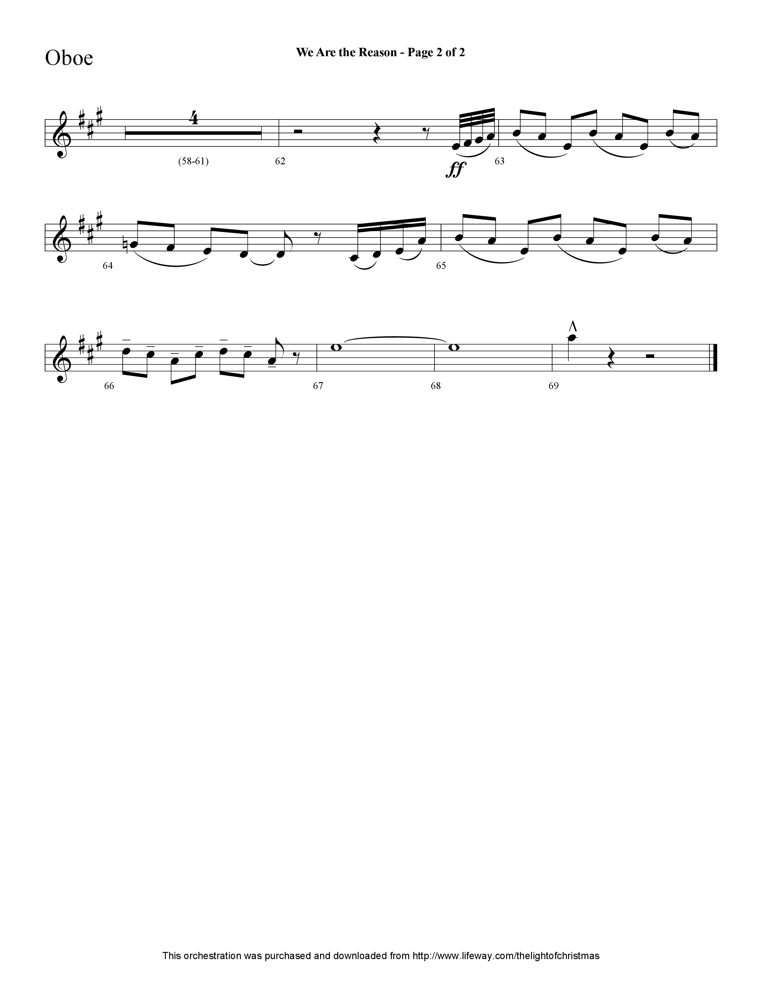 We Are The Reason (Choral Anthem SATB) Oboe (Lifeway Worship / Arr. Cliff Duren)