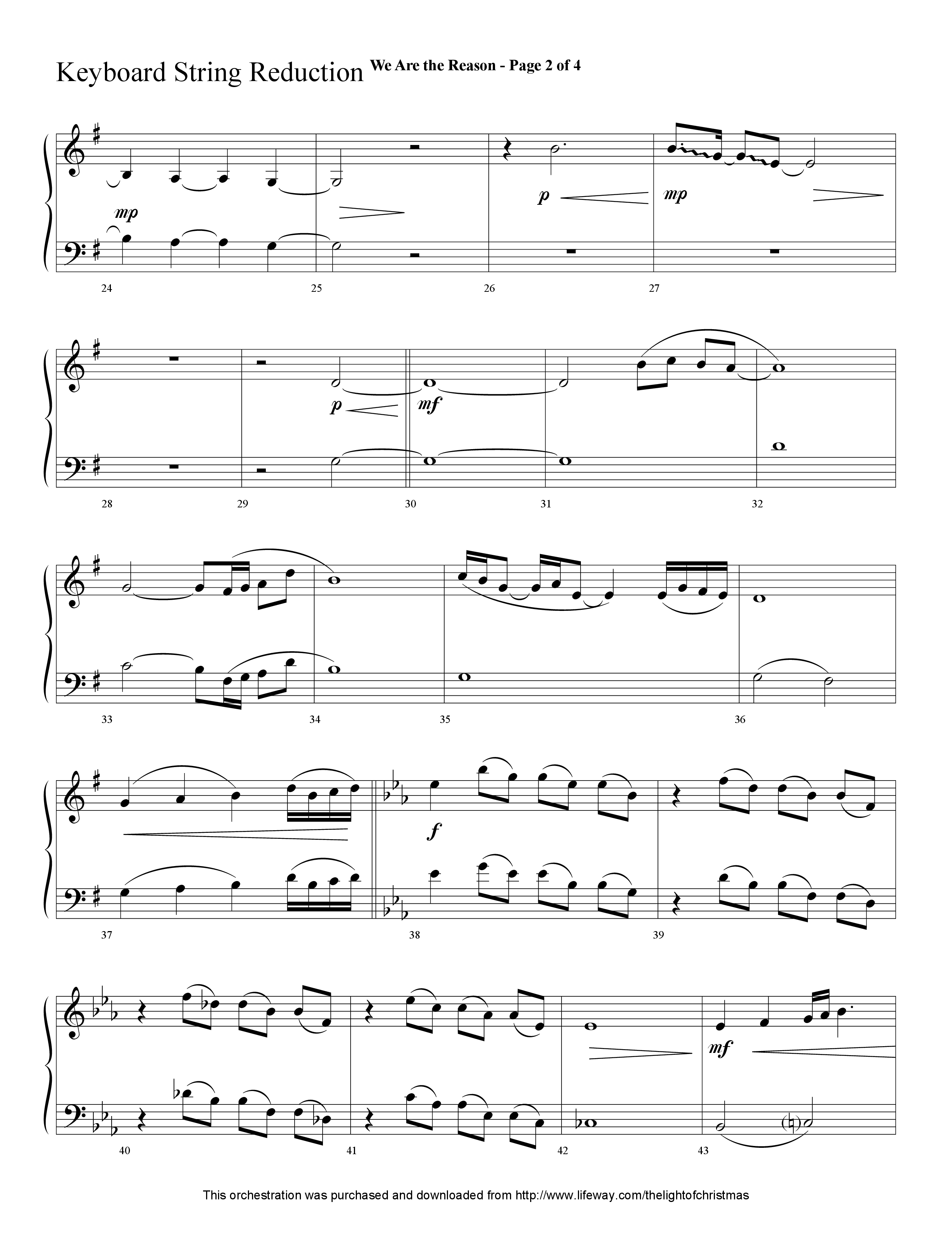 We Are The Reason (Choral Anthem SATB) String Reduction (Lifeway Worship / Arr. Cliff Duren)