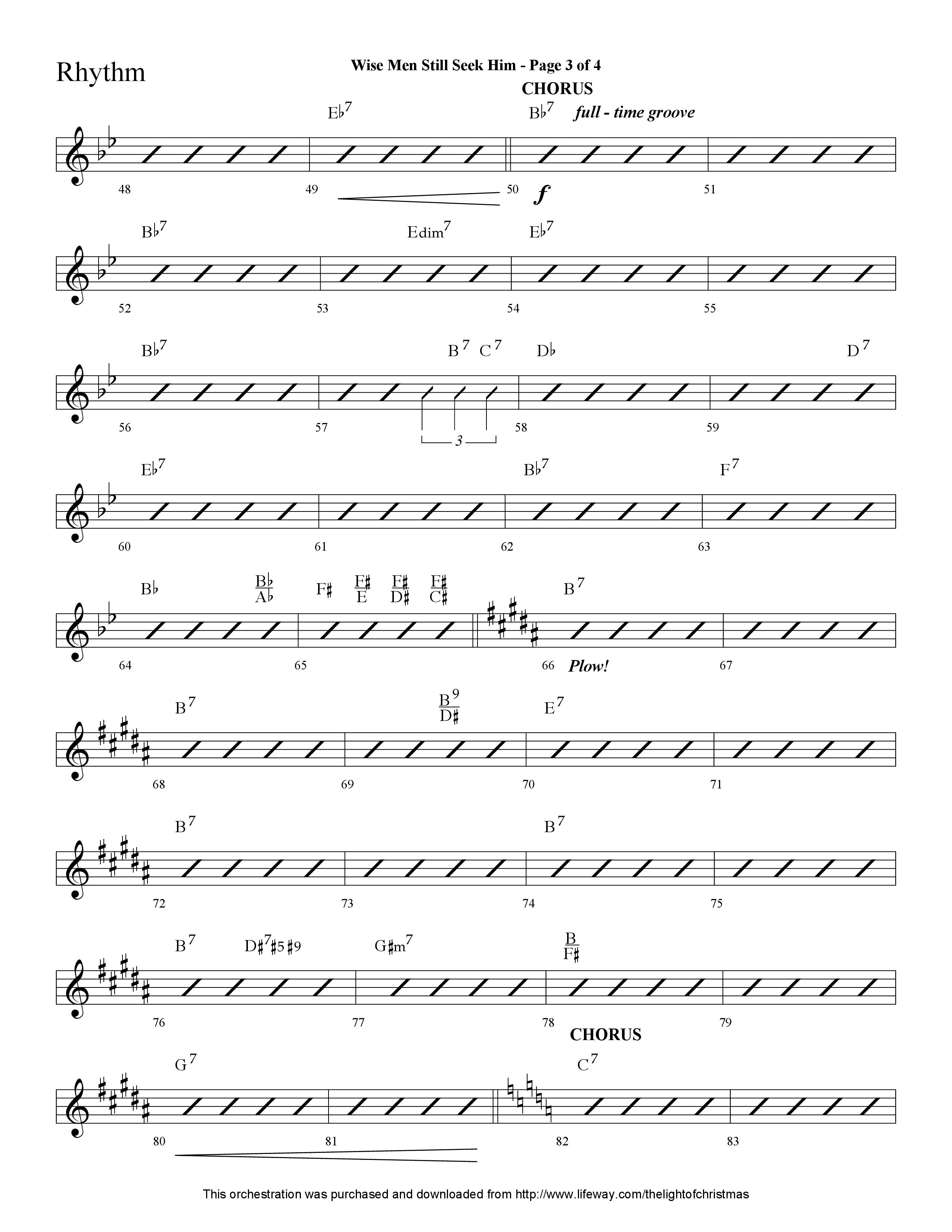 Wise Men Still Seek Him (Choral Anthem SATB) Rhythm Chart (Lifeway Choral / Arr. Cliff Duren)