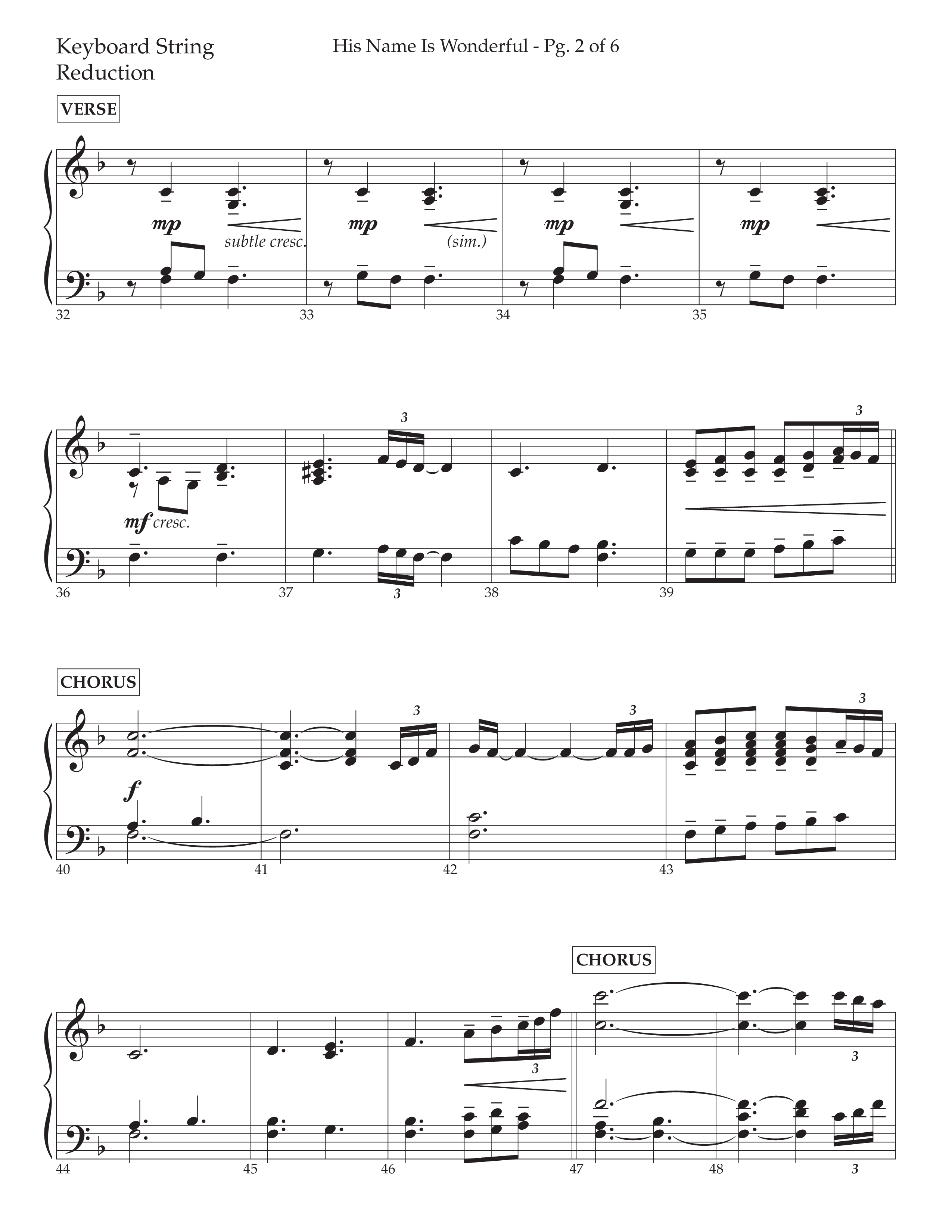 His Name is Wonderful (with His Name is Wonderful) (Choral Anthem SATB) String Reduction (Lifeway Choral / Arr. Cliff Duren)