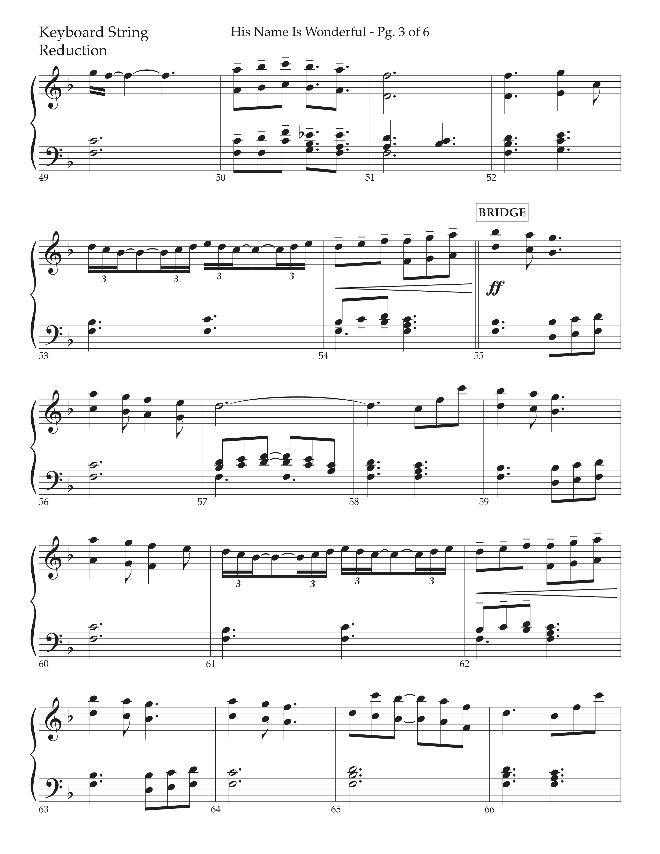 His Name is Wonderful (with His Name is Wonderful) (Choral Anthem SATB) String Reduction (Lifeway Choral / Arr. Cliff Duren)