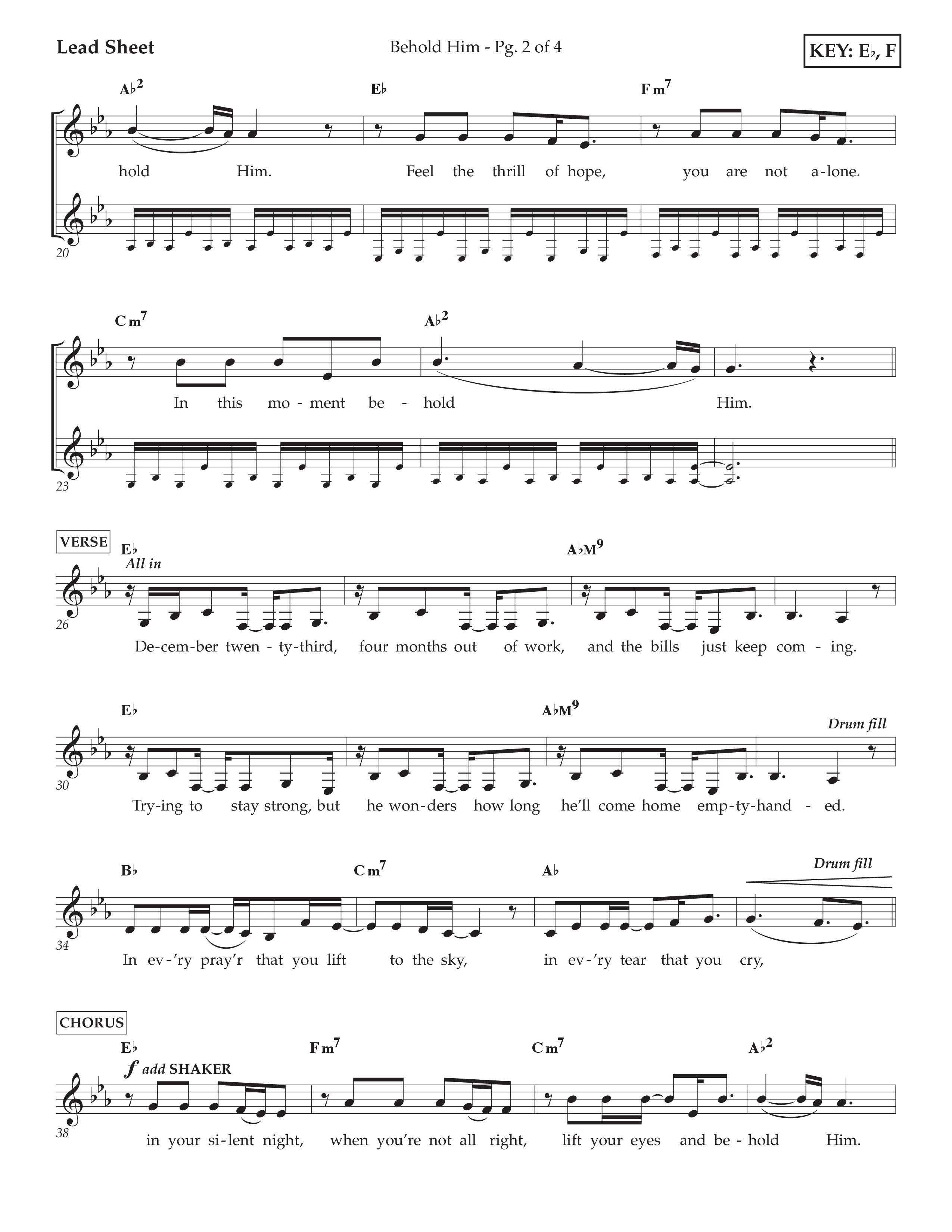 Behold Him (Choral Anthem SATB) Rhythm Chart (Lifeway Choral / Arr. David Wise / Orch. Cliff Duren)