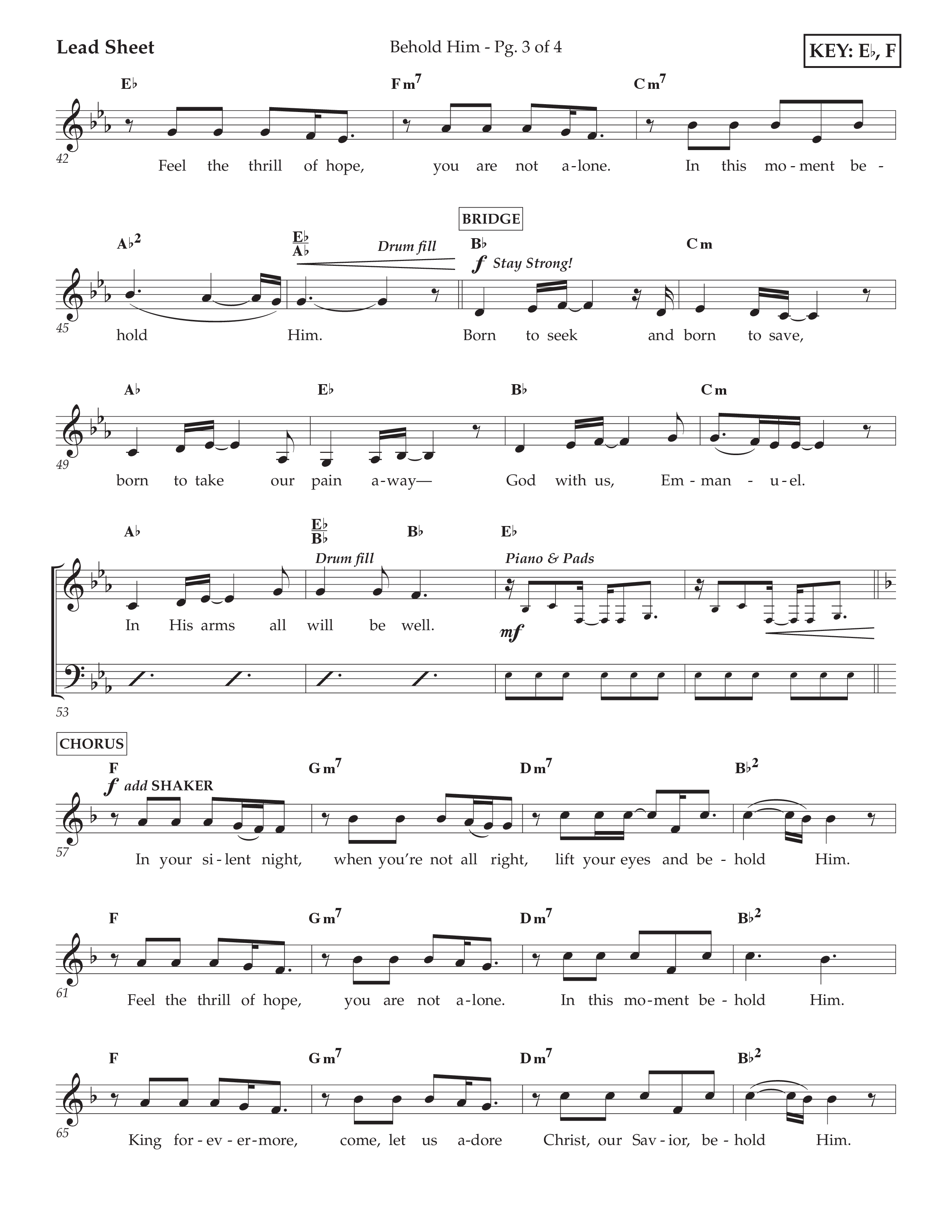 Behold Him (Choral Anthem SATB) Rhythm Chart (Lifeway Choral / Arr. David Wise / Orch. Cliff Duren)
