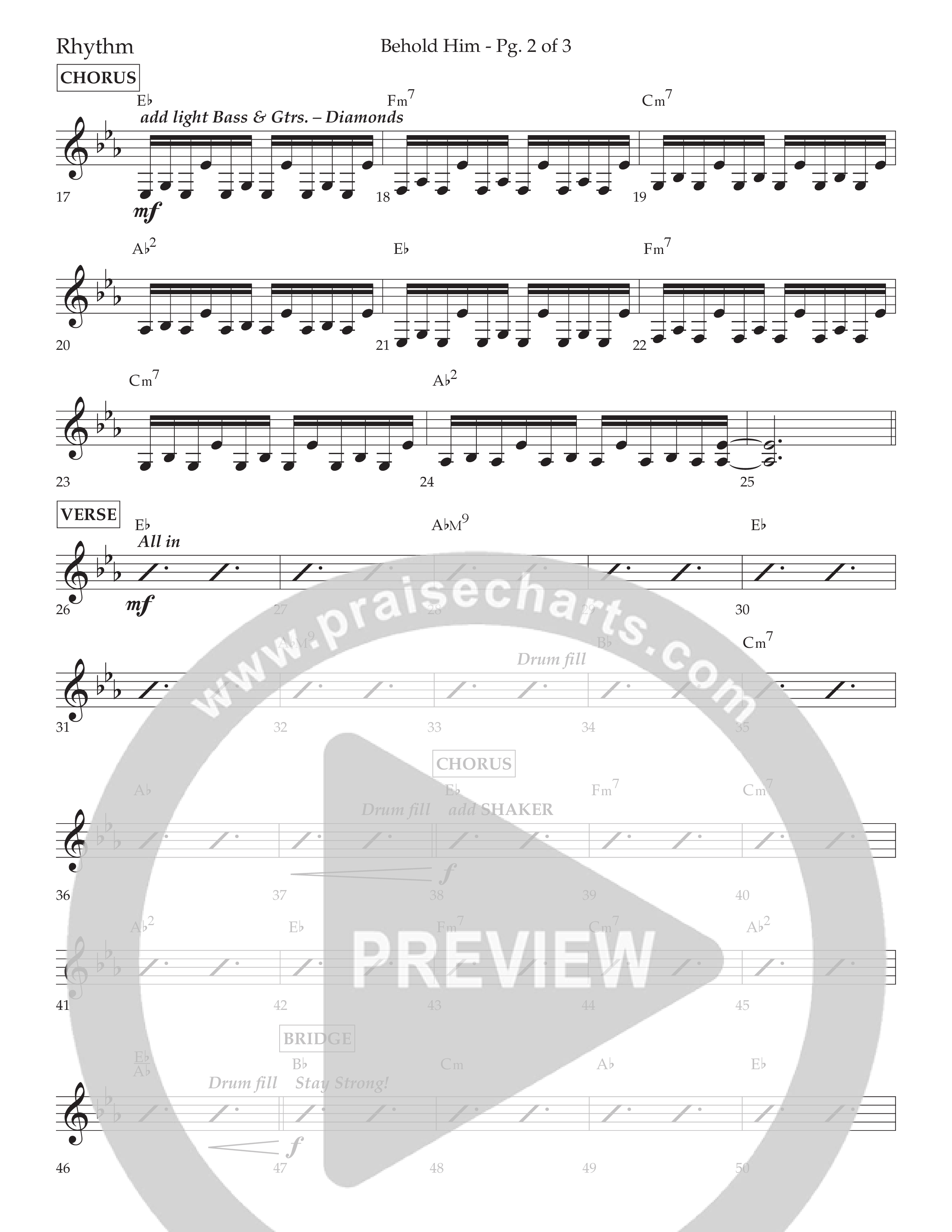 Behold Him (Choral Anthem SATB) Lead Melody & Rhythm (Lifeway Choral / Arr. David Wise / Orch. Cliff Duren)