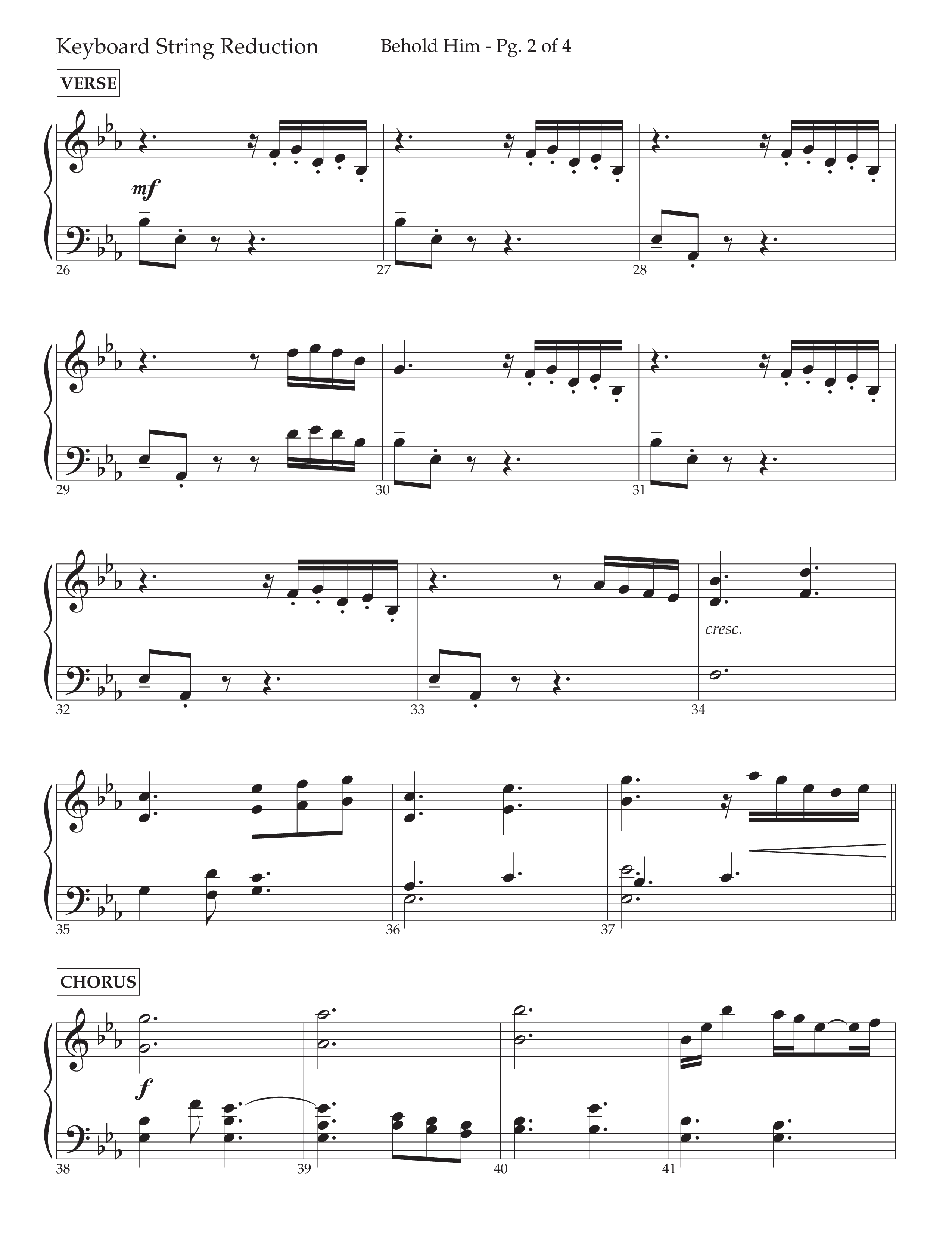 Behold Him (Choral Anthem SATB) String Reduction (Lifeway Choral / Arr. David Wise / Orch. Cliff Duren)