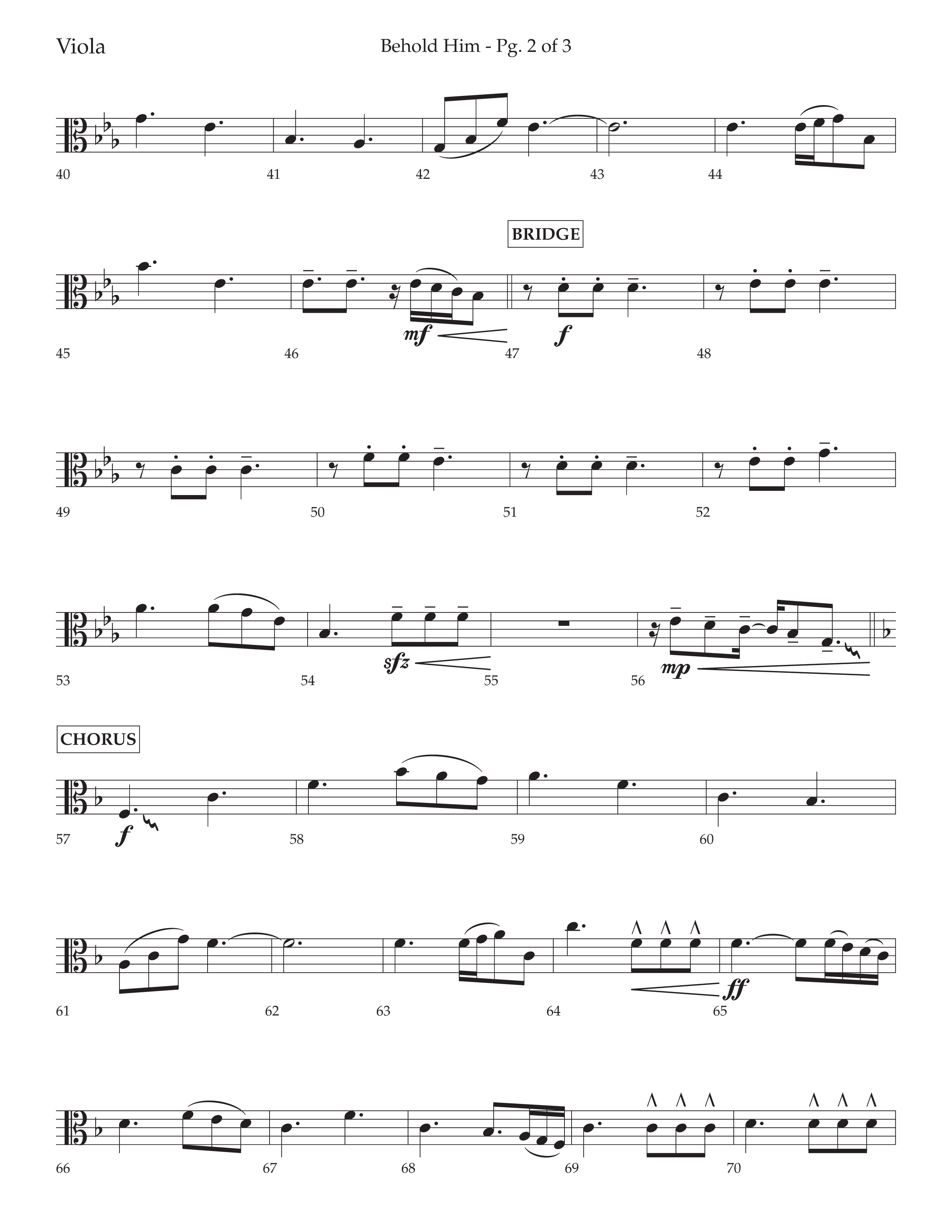 Behold Him (Choral Anthem SATB) Viola (Lifeway Choral / Arr. David Wise / Orch. Cliff Duren)