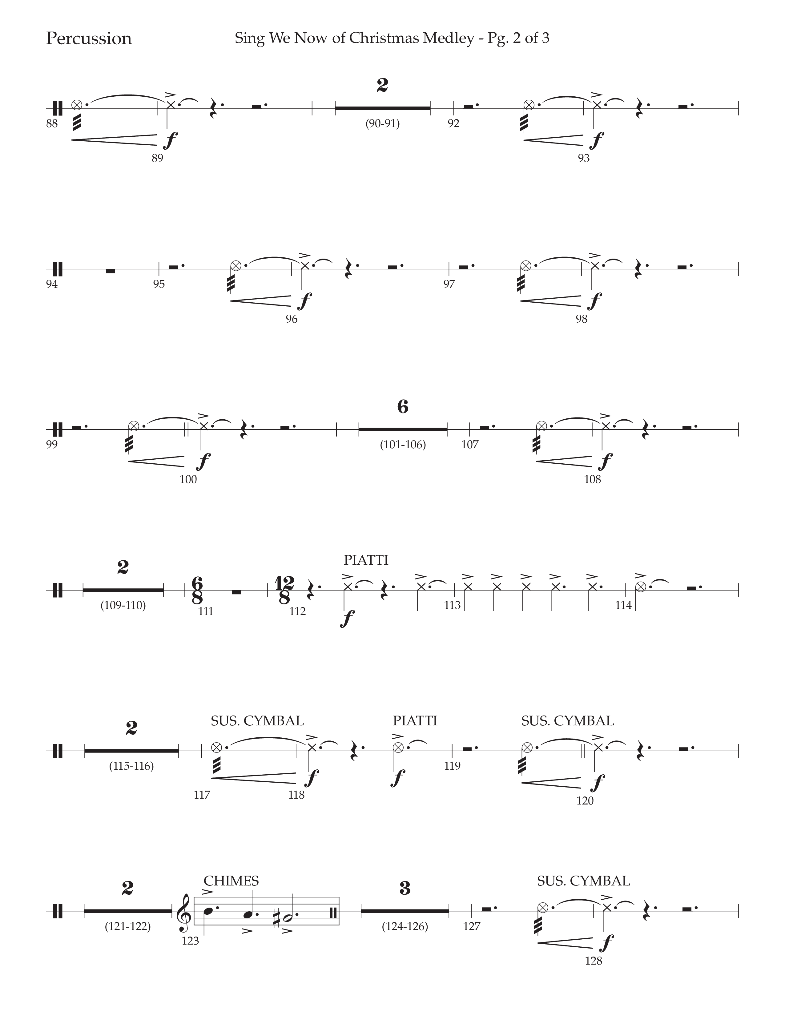 Sing We Now of Christmas Medley (Choral Anthem SATB) Percussion (Lifeway Choral / Arr. David Wise / Orch. Bradley Knight)