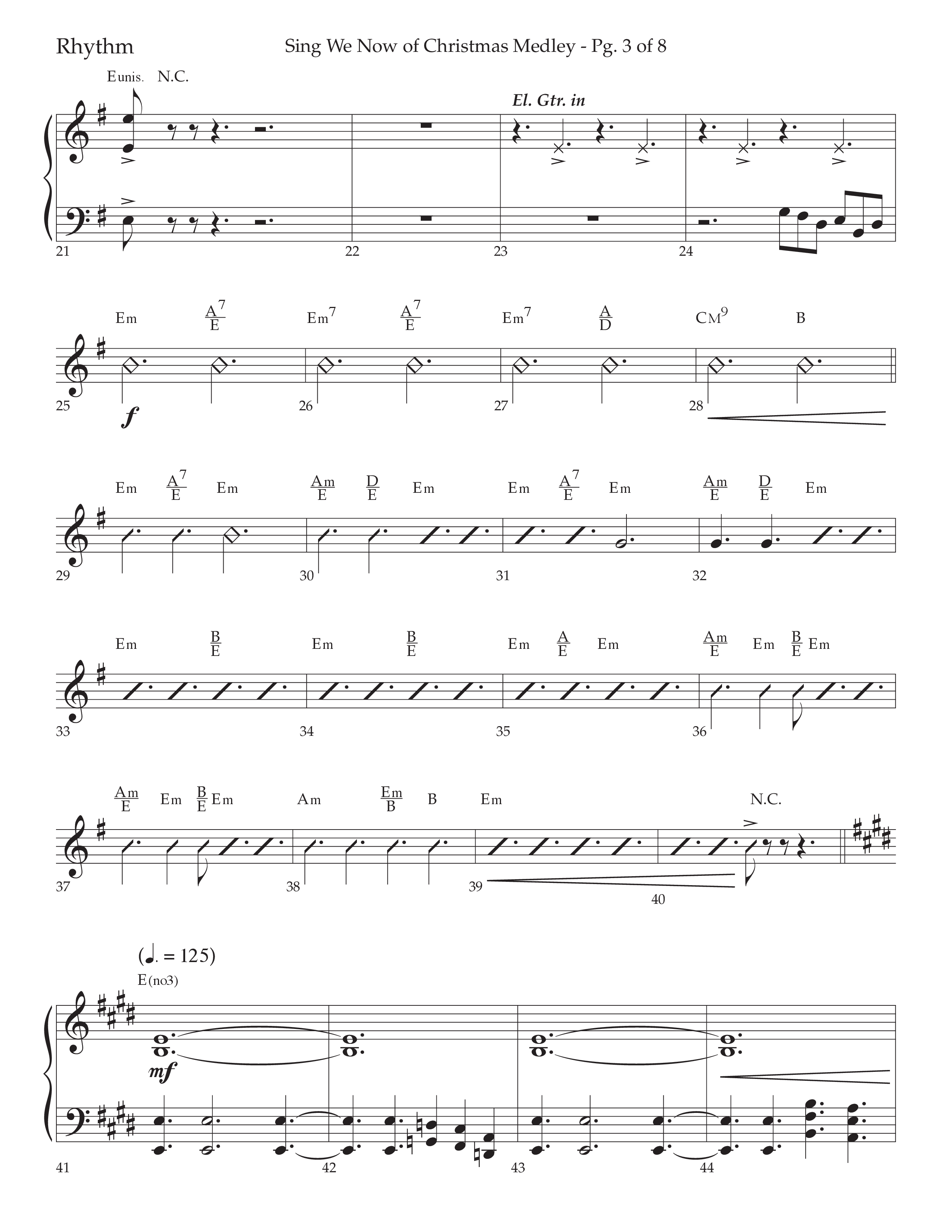 Sing We Now of Christmas Medley (Choral Anthem SATB) Rhythm Chart (Lifeway Choral / Arr. David Wise / Orch. Bradley Knight)
