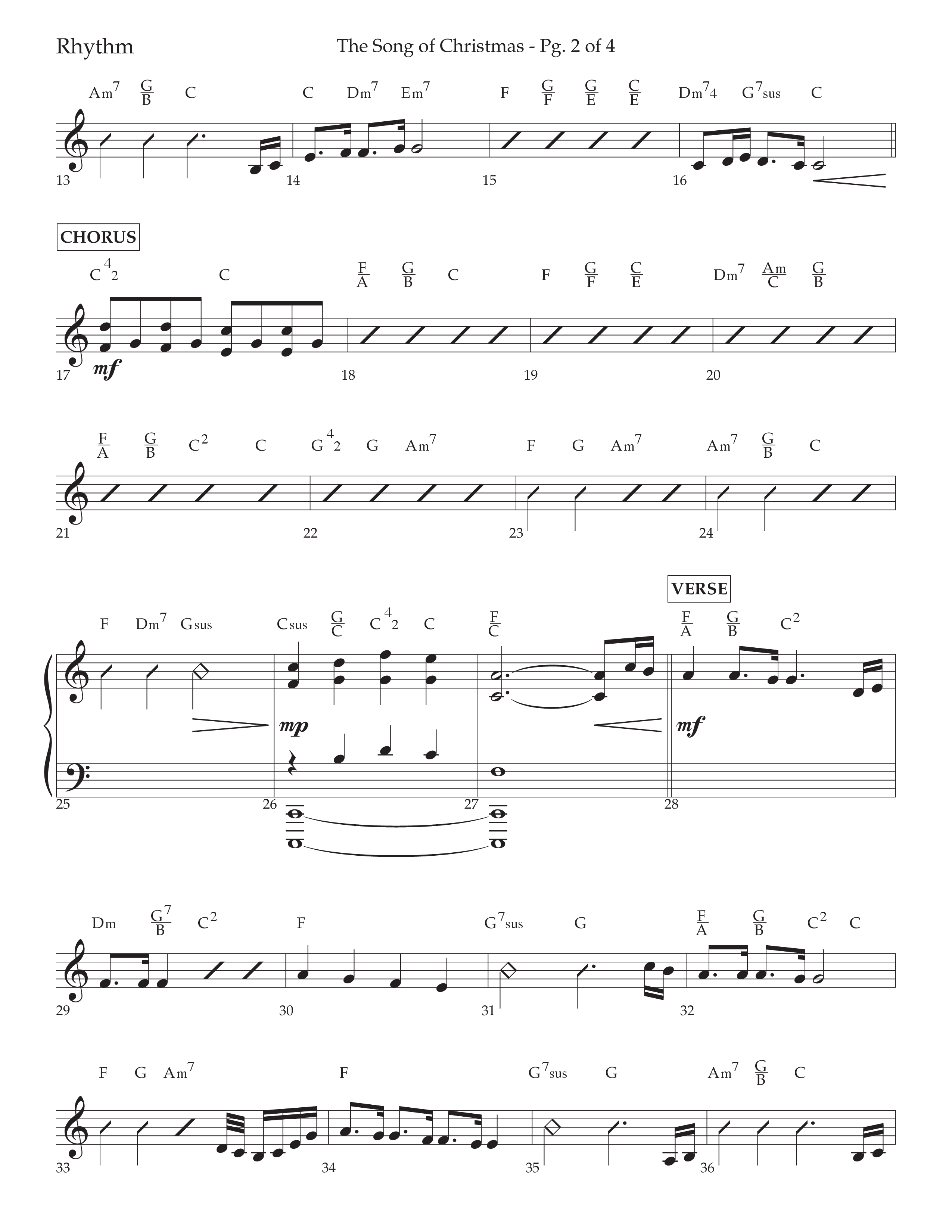 The Song Of Christmas (Choral Anthem SATB) Rhythm Chart (Lifeway Choral / Arr. David Wise / Orch. David Shipps)