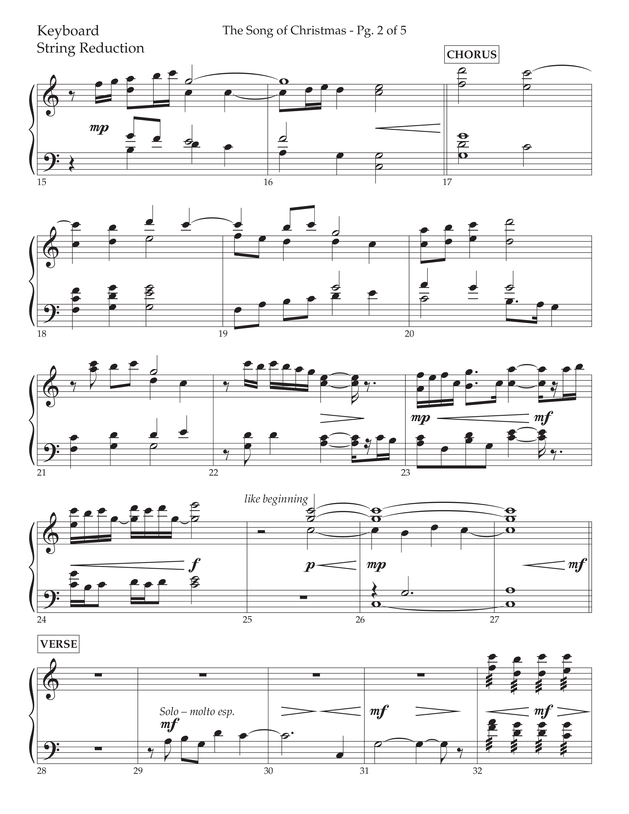 The Song Of Christmas (Choral Anthem SATB) String Reduction (Lifeway Choral / Arr. David Wise / Orch. David Shipps)