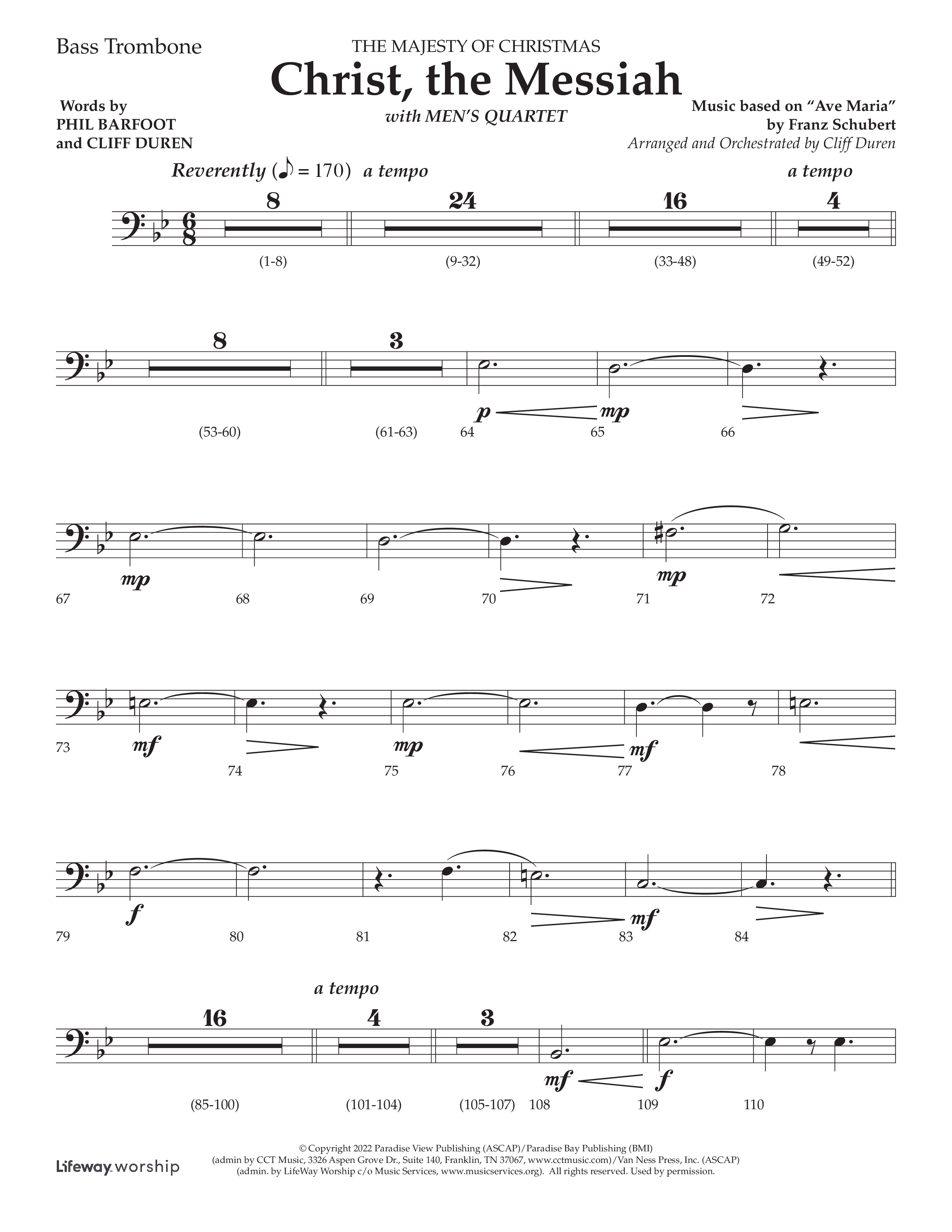 Christ the Messiah (Choral Anthem SATB) Bass Trombone (Lifeway Choral / Arr. Cliff Duren)