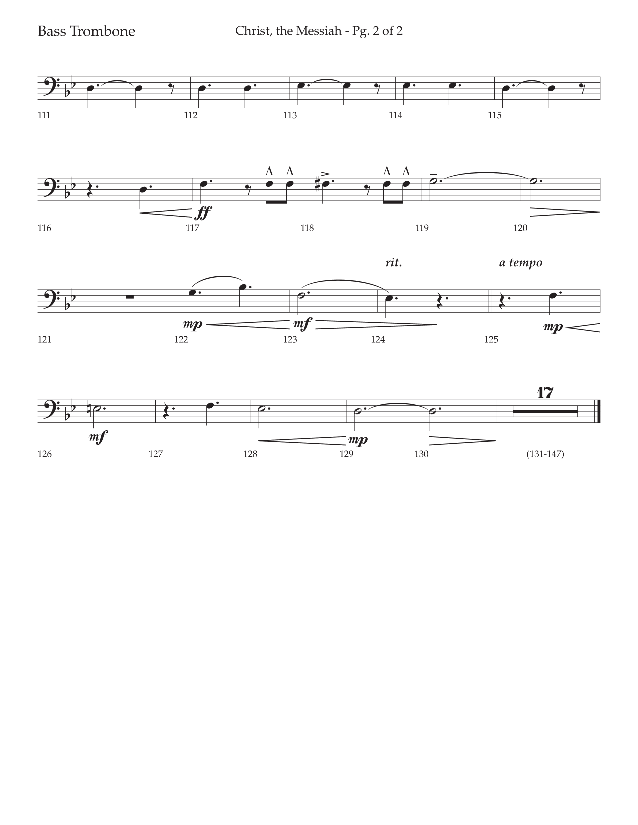 Christ the Messiah (Choral Anthem SATB) Bass Trombone (Lifeway Choral / Arr. Cliff Duren)