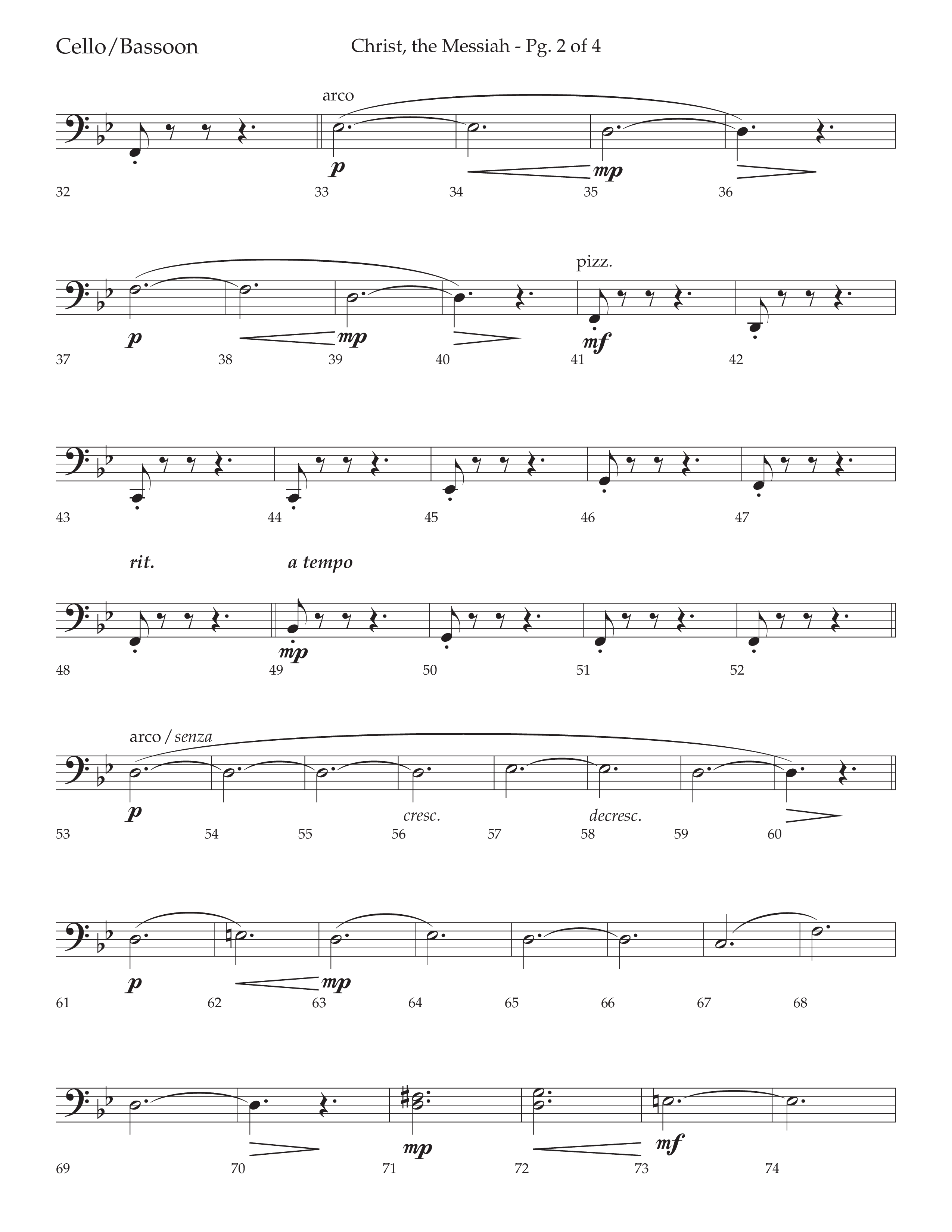 Christ the Messiah (Choral Anthem SATB) Cello (Lifeway Choral / Arr. Cliff Duren)