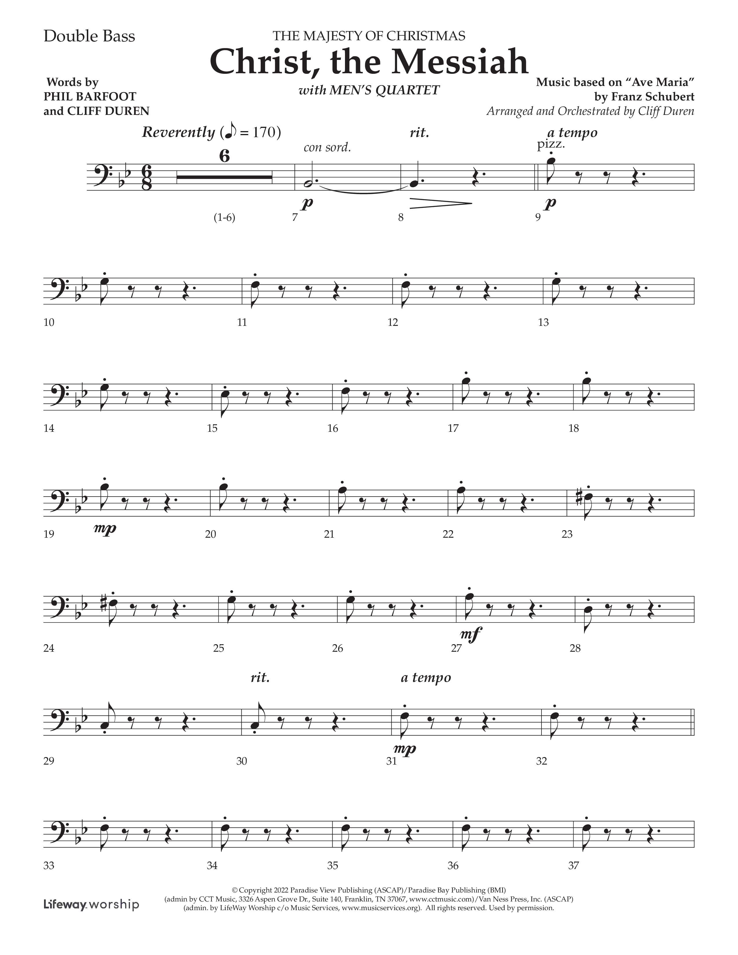 Christ the Messiah (Choral Anthem SATB) Double Bass (Lifeway Choral / Arr. Cliff Duren)