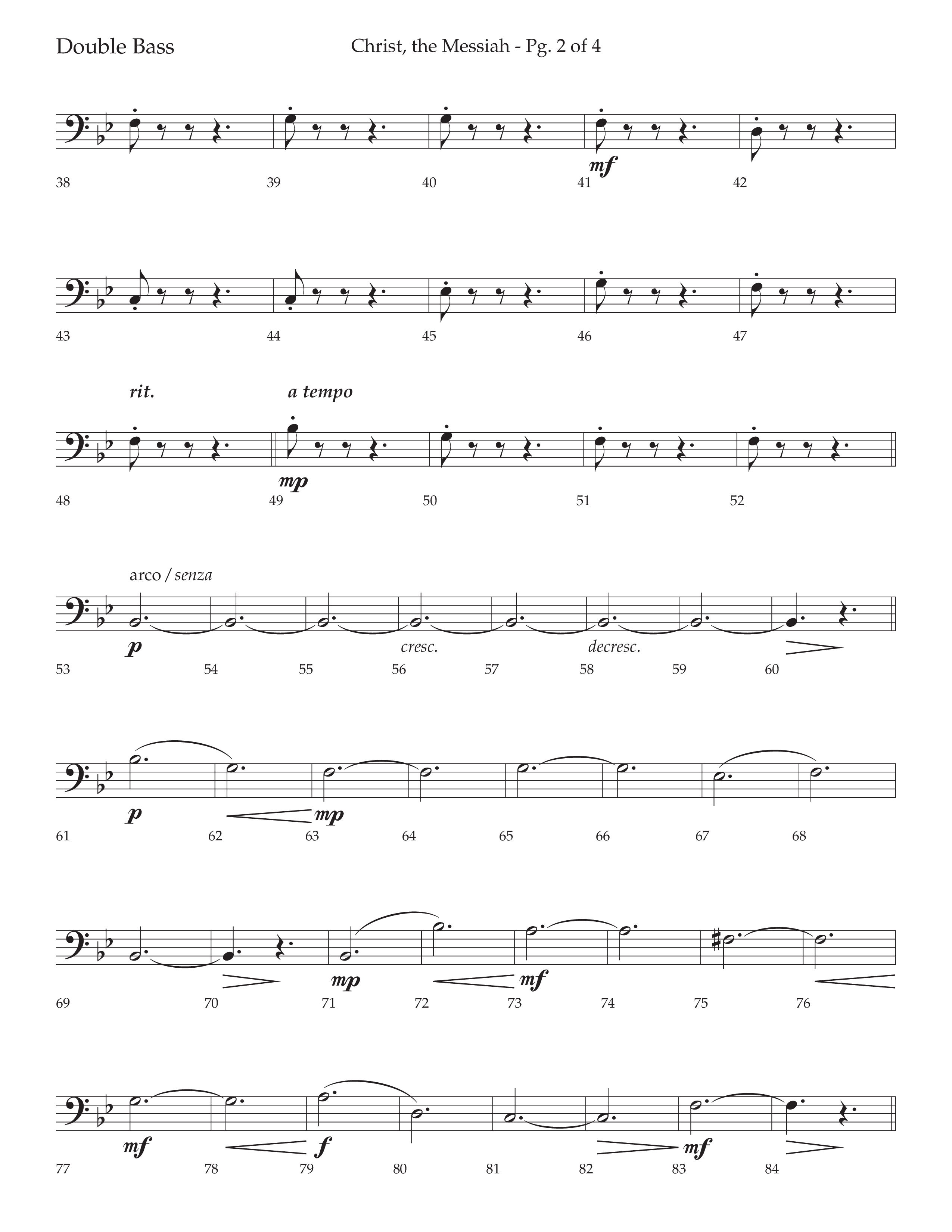 Christ the Messiah (Choral Anthem SATB) Double Bass (Lifeway Choral / Arr. Cliff Duren)