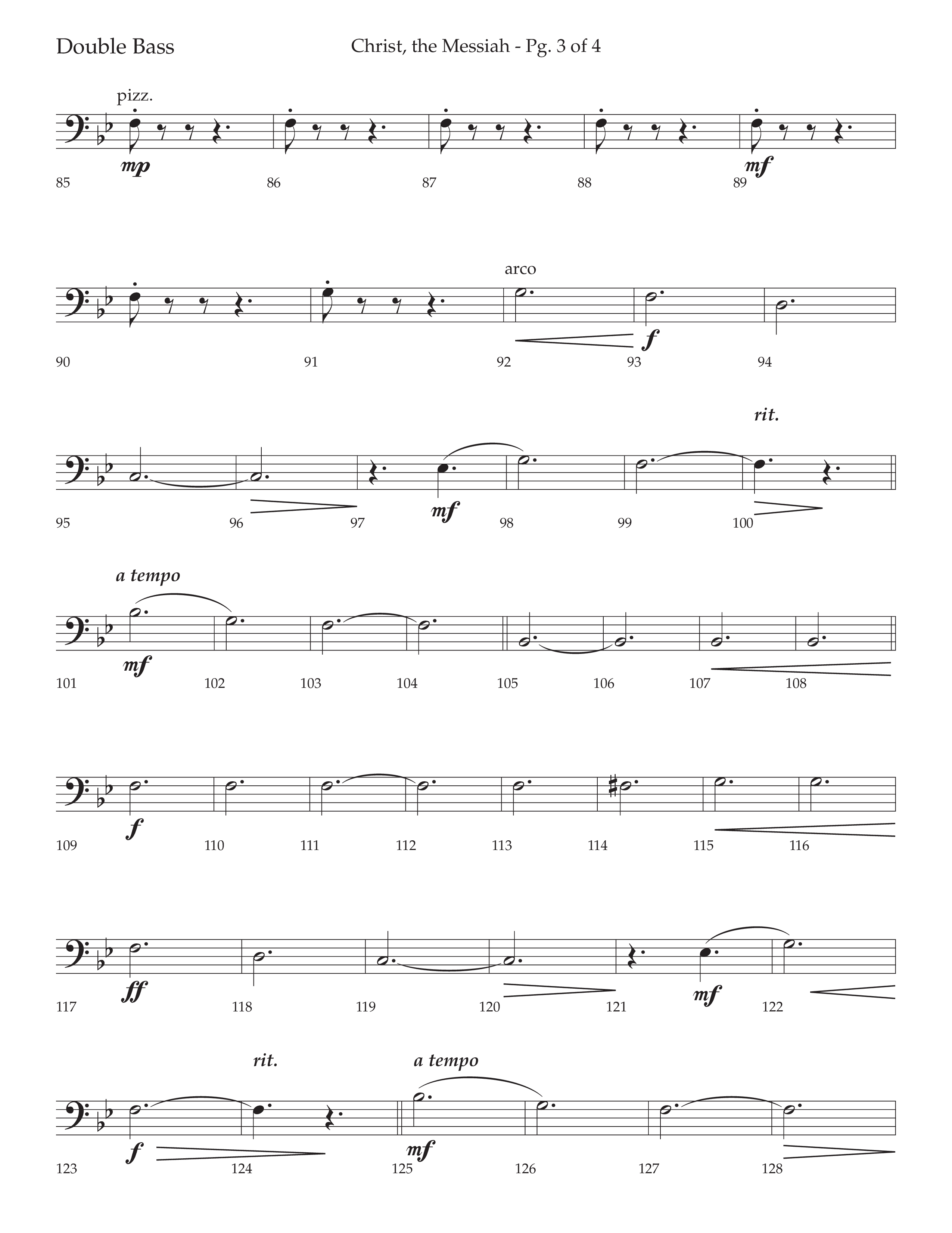 Christ the Messiah (Choral Anthem SATB) Double Bass (Lifeway Choral / Arr. Cliff Duren)