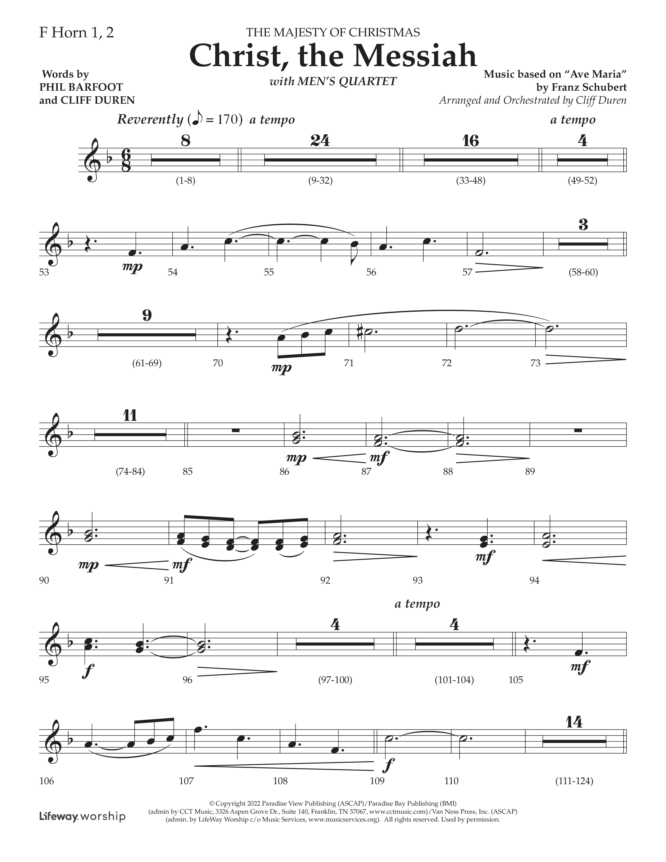 Christ the Messiah (Choral Anthem SATB) French Horn 1/2 (Lifeway Choral / Arr. Cliff Duren)