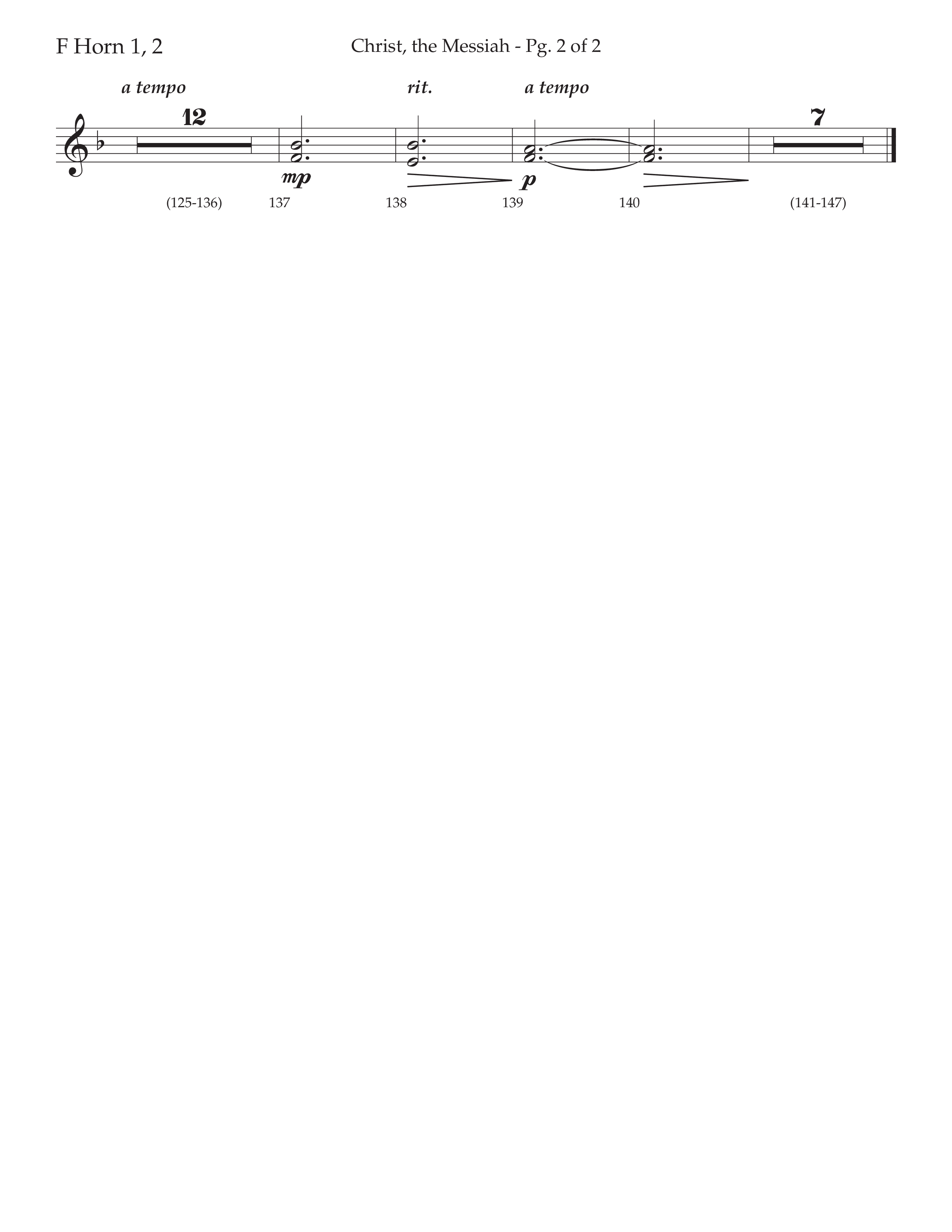 Christ the Messiah (Choral Anthem SATB) French Horn 1/2 (Lifeway Choral / Arr. Cliff Duren)