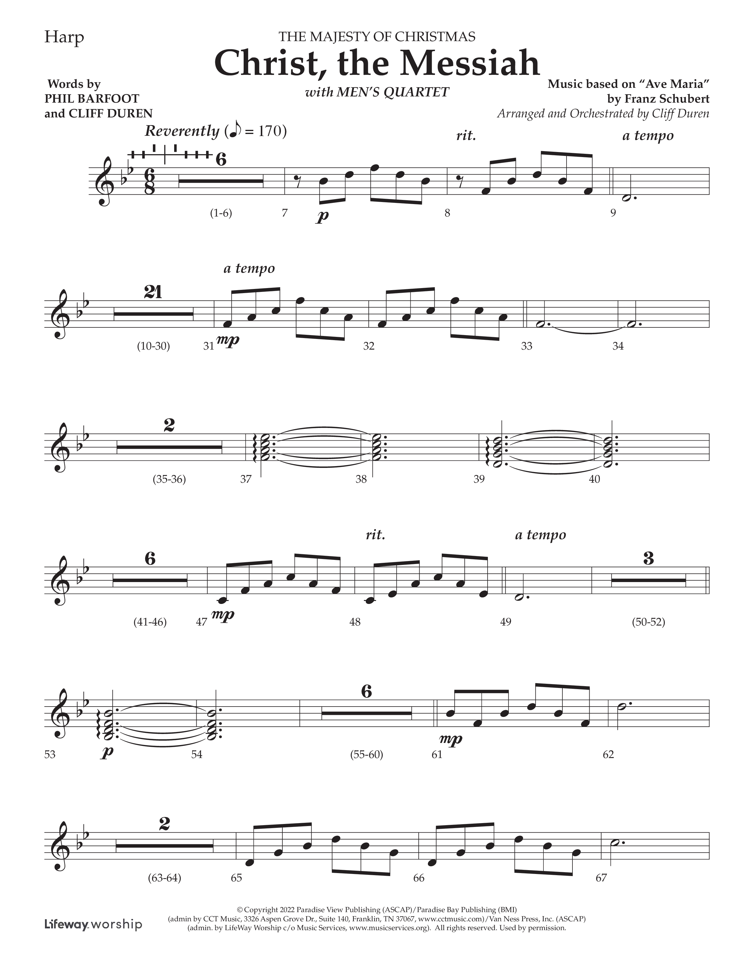 Christ the Messiah (Choral Anthem SATB) Harp (Lifeway Choral / Arr. Cliff Duren)
