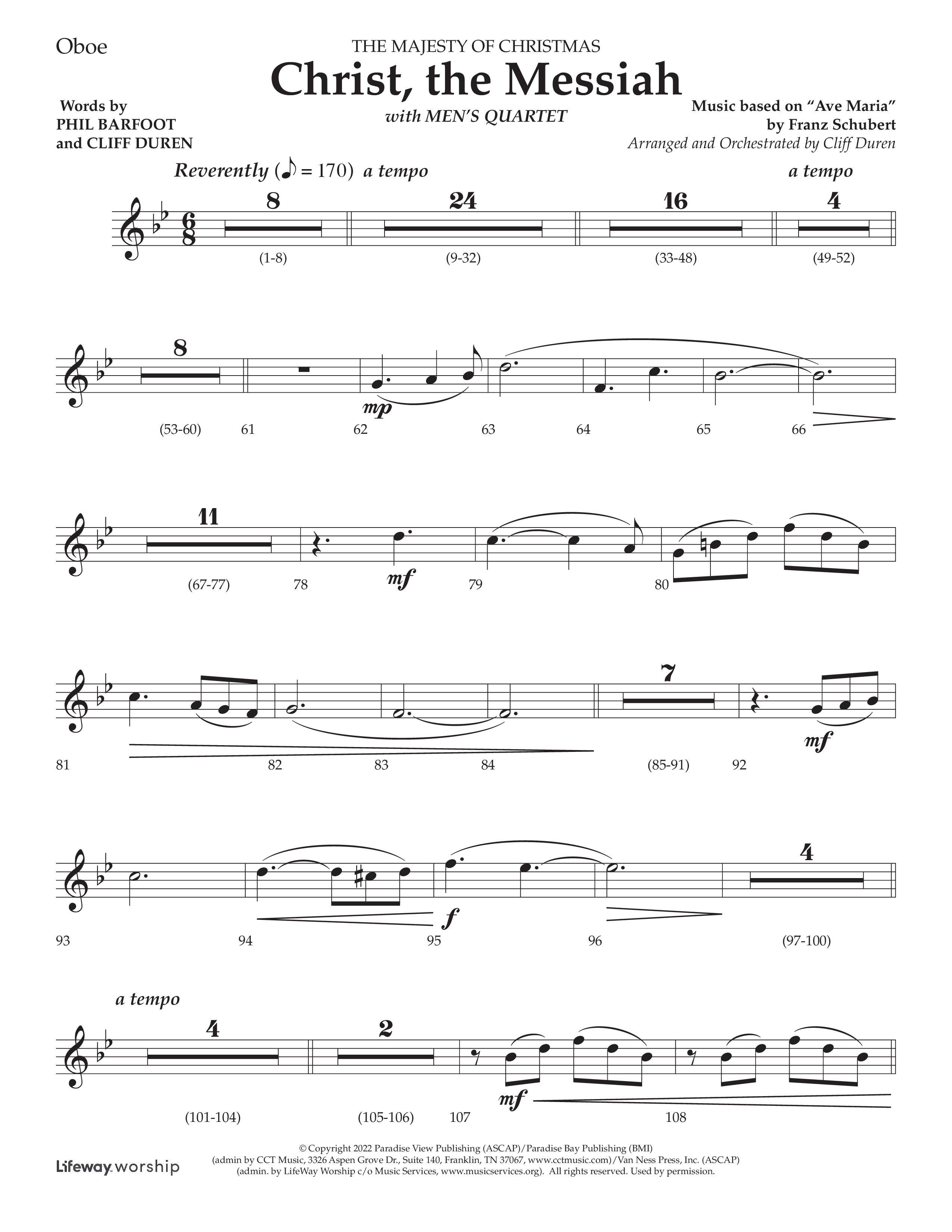 Christ the Messiah (Choral Anthem SATB) Oboe (Lifeway Choral / Arr. Cliff Duren)