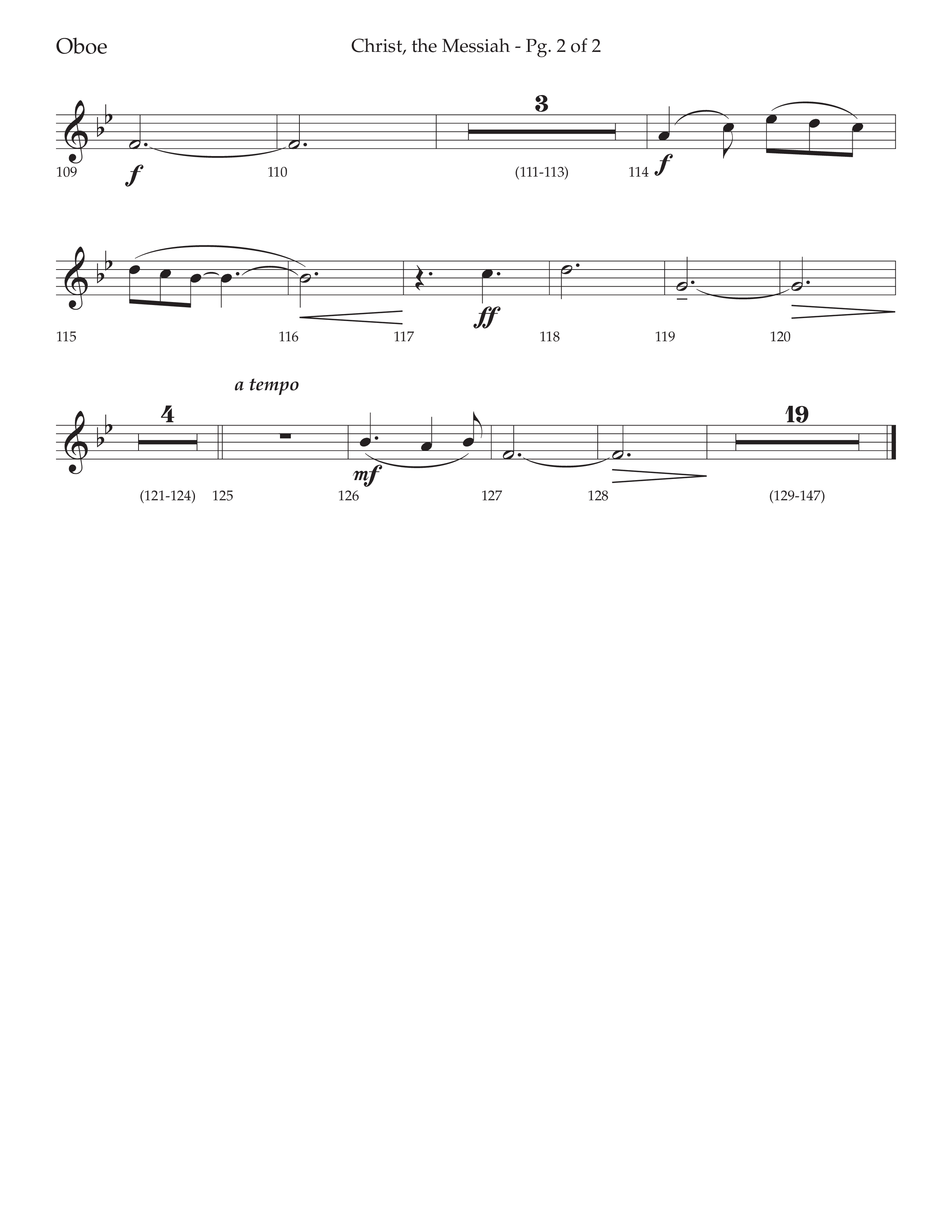 Christ the Messiah (Choral Anthem SATB) Oboe (Lifeway Choral / Arr. Cliff Duren)