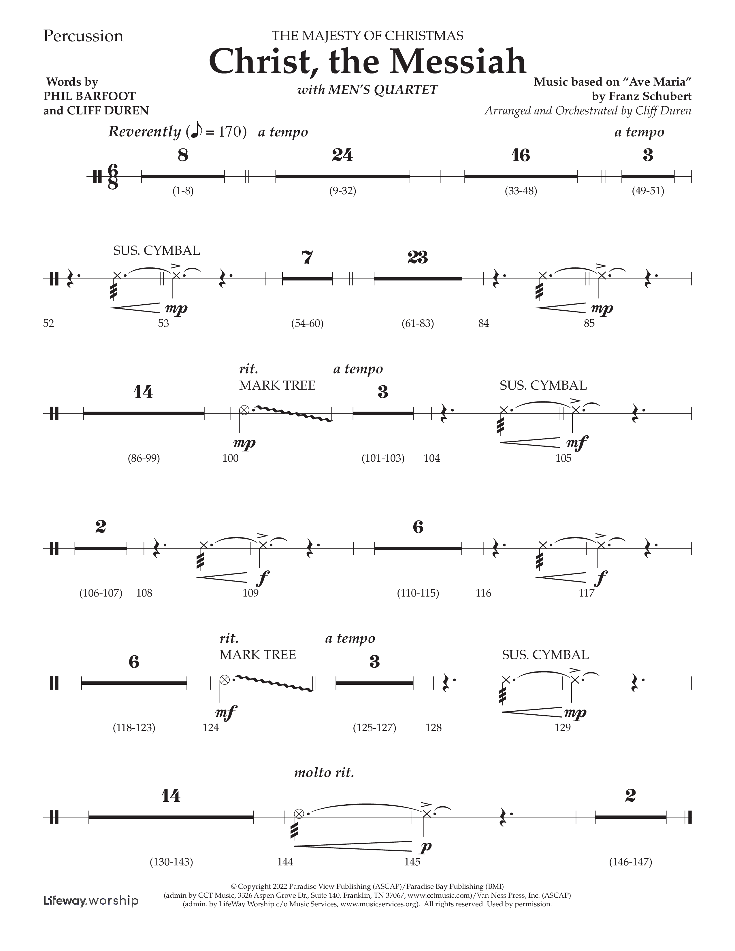 Christ the Messiah (Choral Anthem SATB) Percussion (Lifeway Choral / Arr. Cliff Duren)