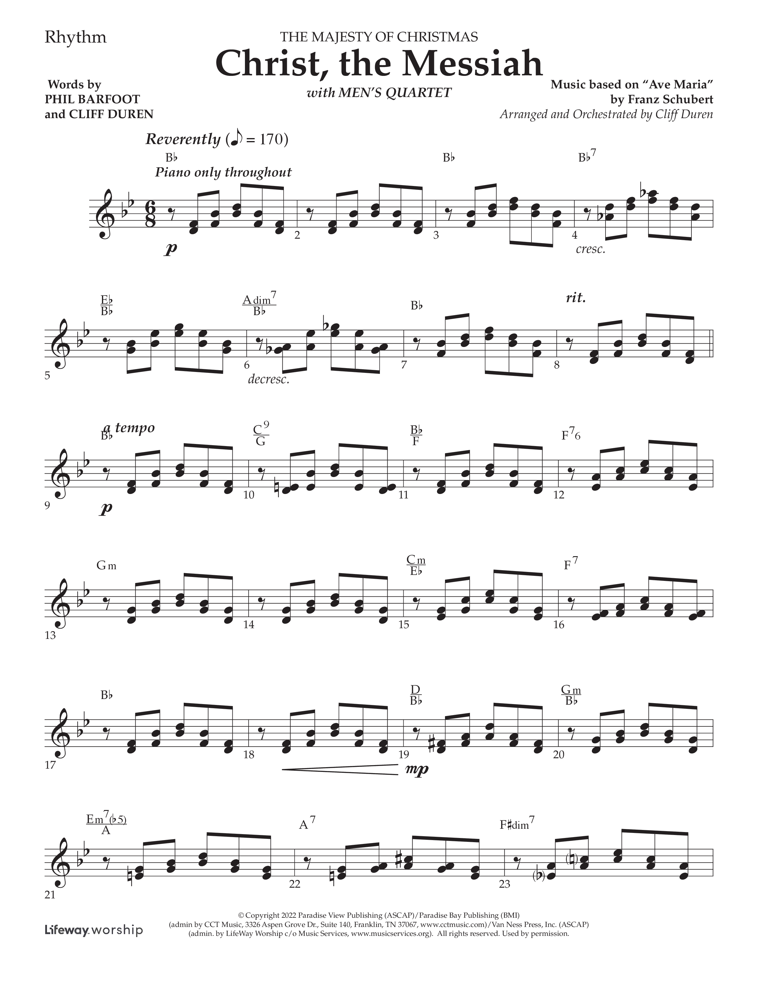 Christ the Messiah (Choral Anthem SATB) Lead Melody & Rhythm (Lifeway Choral / Arr. Cliff Duren)