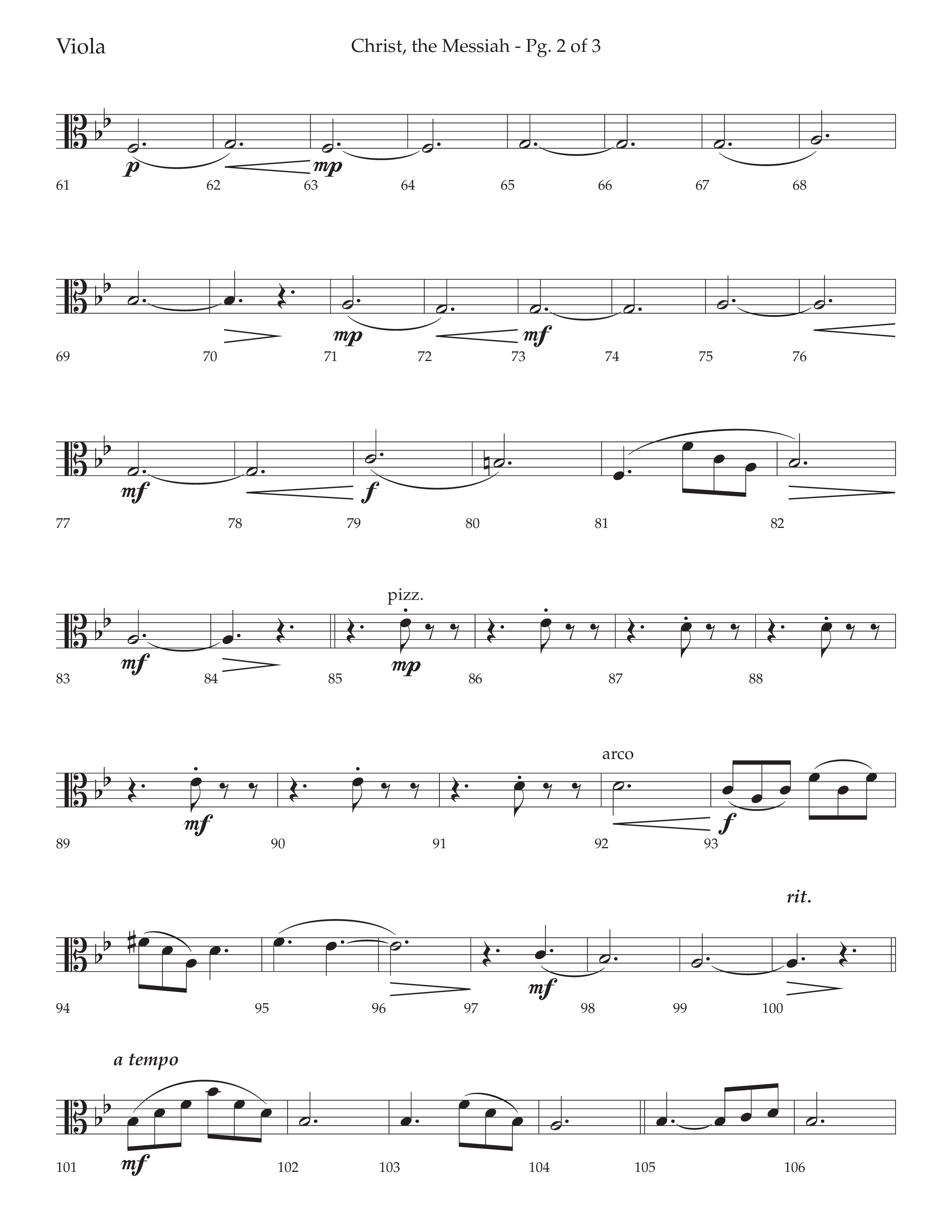 Christ the Messiah (Choral Anthem SATB) Viola (Lifeway Choral / Arr. Cliff Duren)