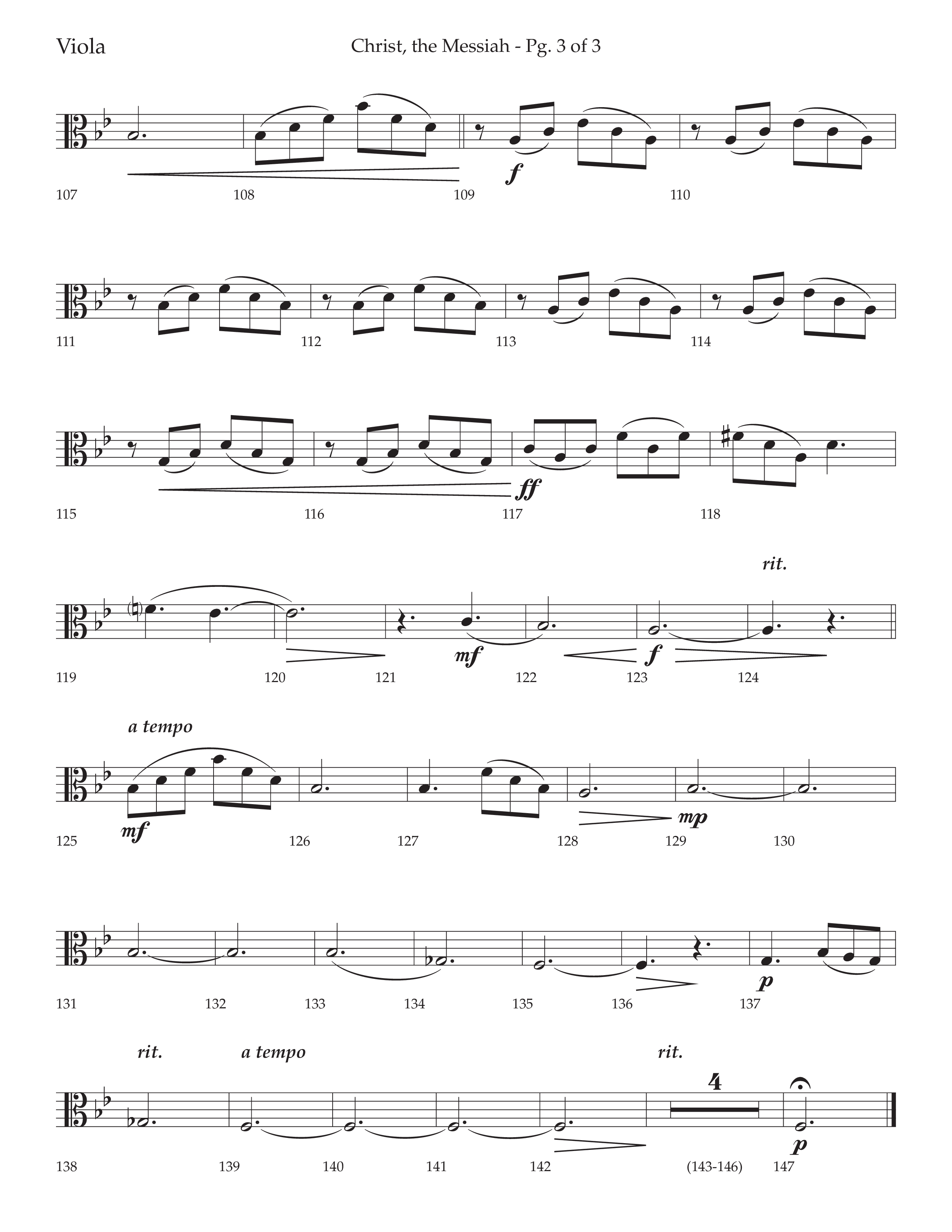 Christ the Messiah (Choral Anthem SATB) Viola (Lifeway Choral / Arr. Cliff Duren)
