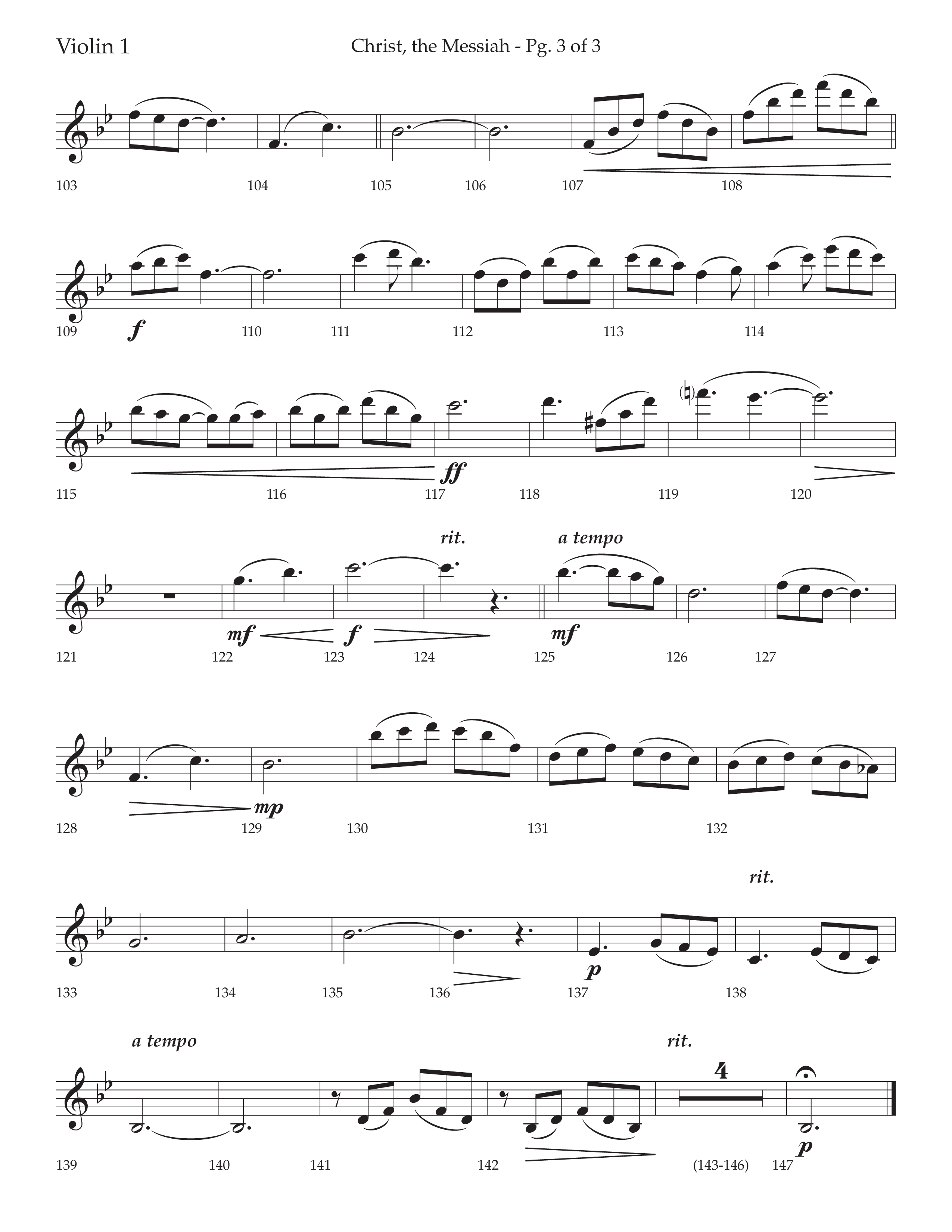 Christ the Messiah (Choral Anthem SATB) Violin 1 (Lifeway Choral / Arr. Cliff Duren)