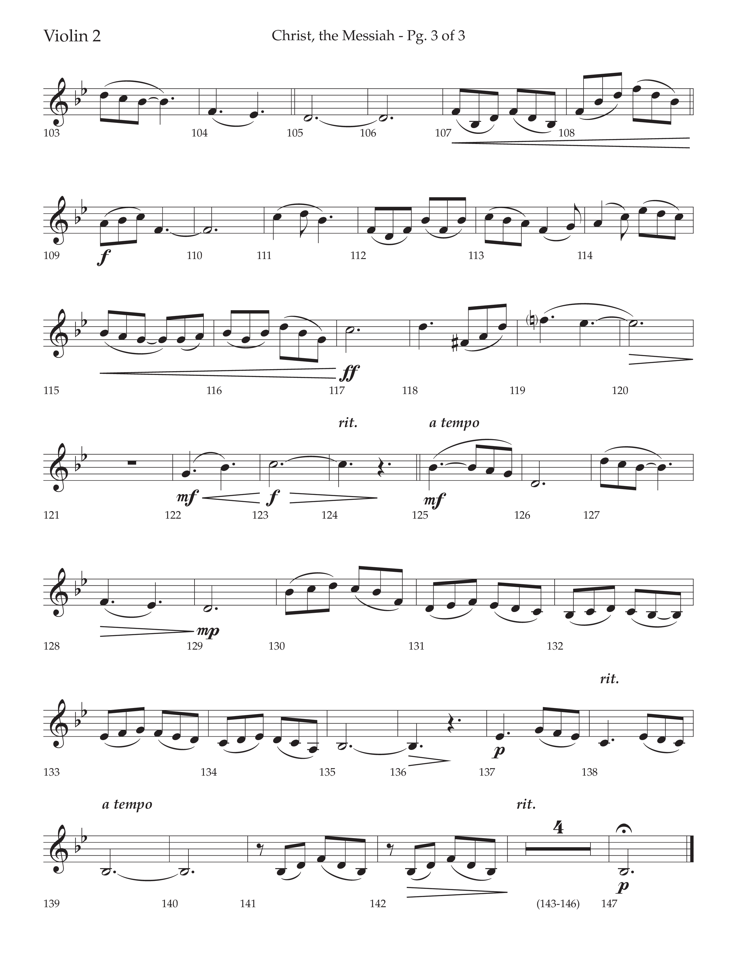 Christ the Messiah (Choral Anthem SATB) Violin 2 (Lifeway Choral / Arr. Cliff Duren)