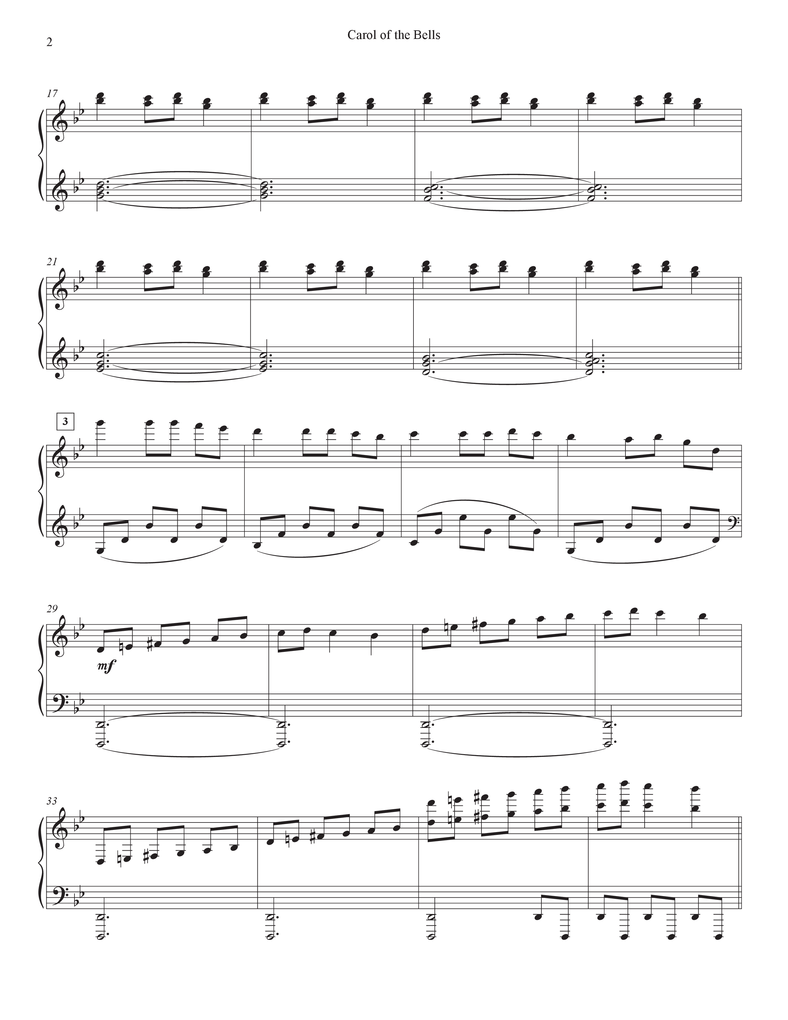 Carol Of The Bells (10th Anniversary Edition) Piano Solo (Tommee Profitt)