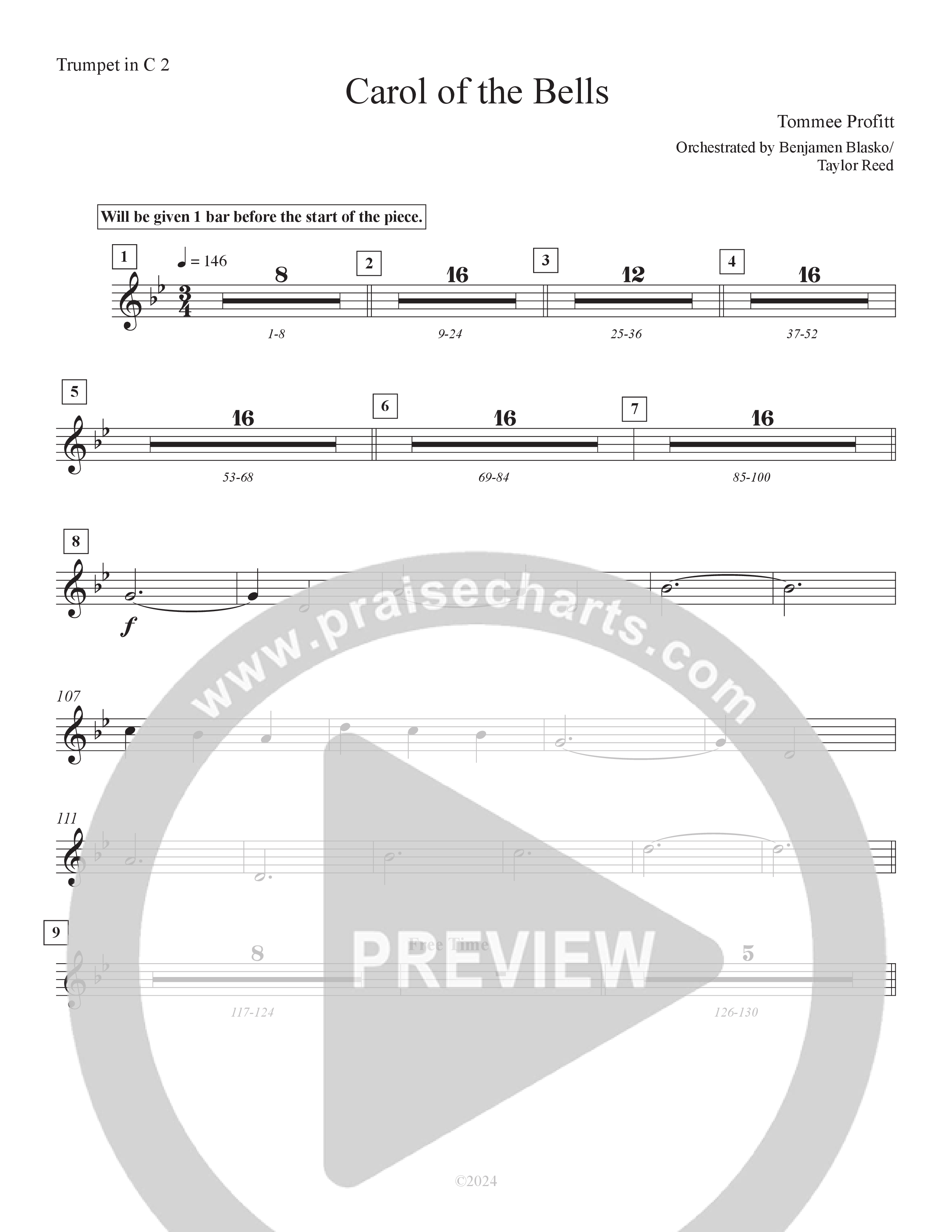 Carol Of The Bells (10th Anniversary Edition) Trumpet 2 (Tommee Profitt)