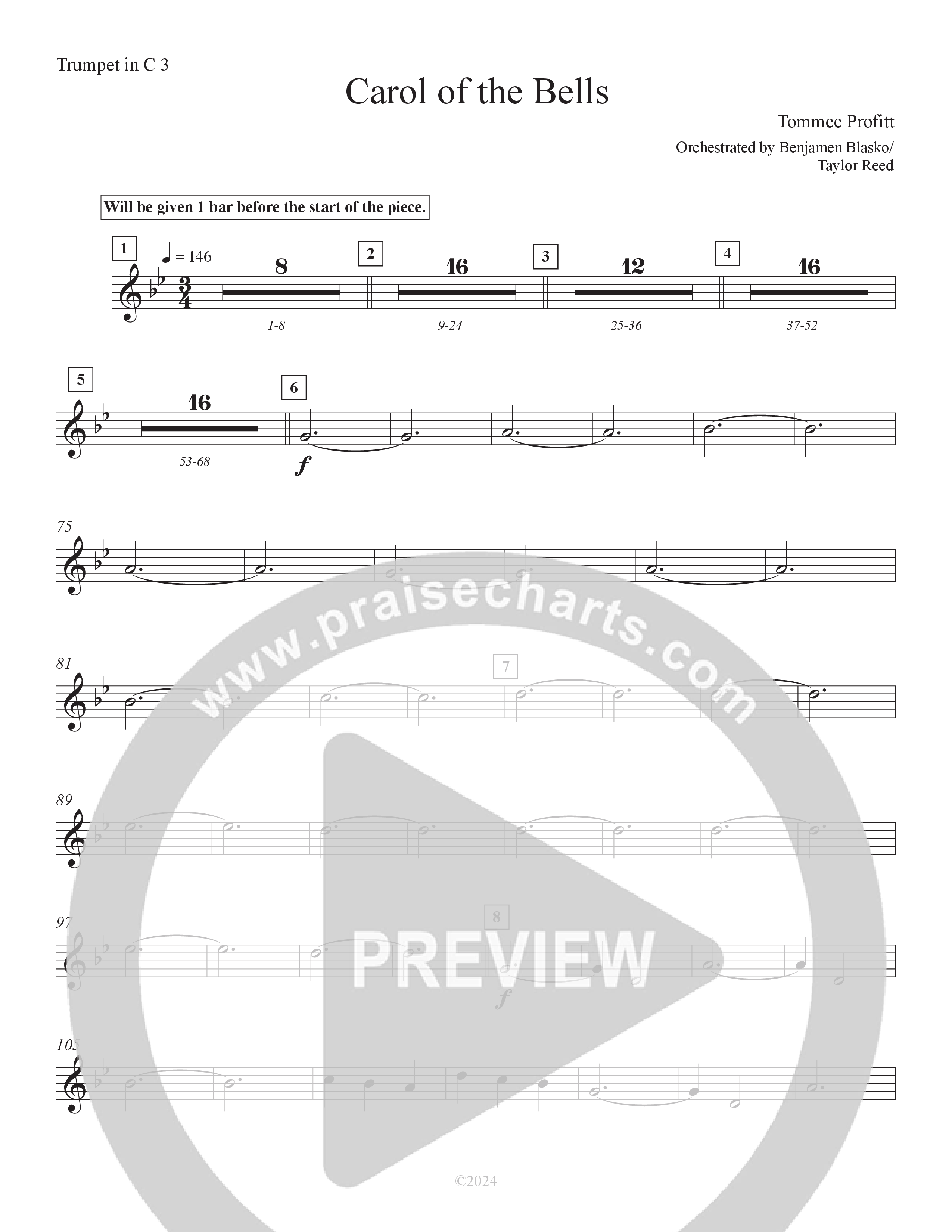 Carol Of The Bells (10th Anniversary Edition) Trumpet 3 (Tommee Profitt)