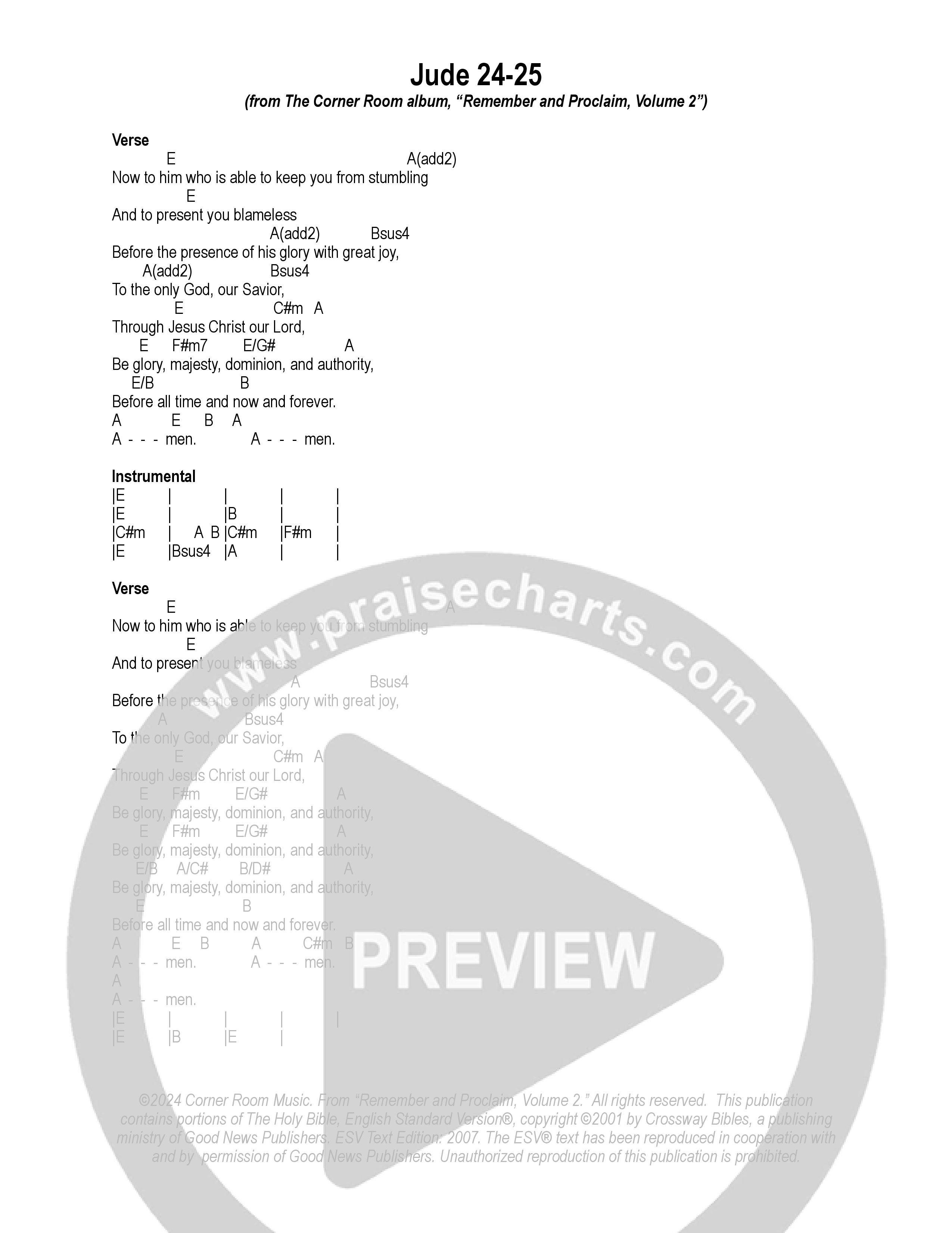 Jude 24-25 Chord Chart (The Corner Room)