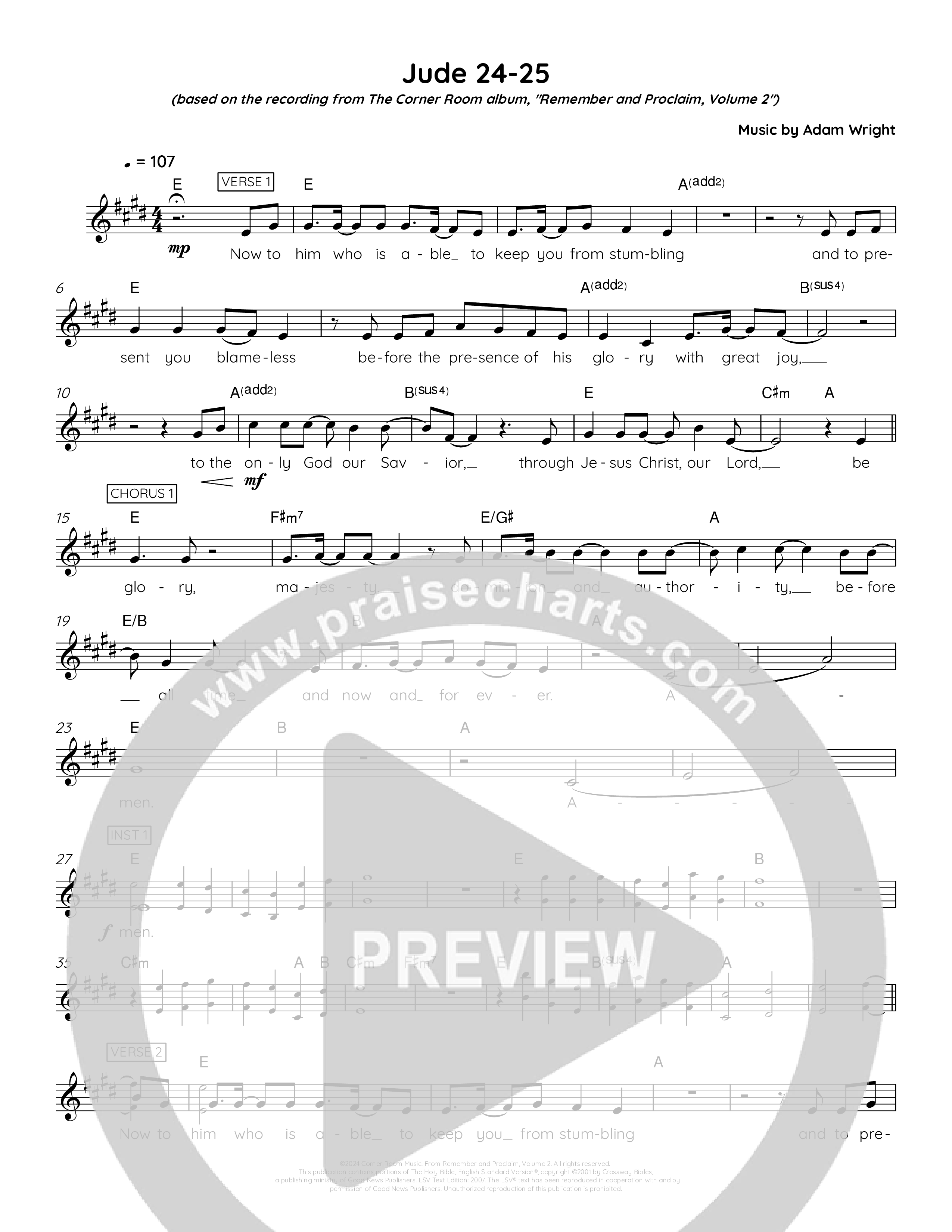 Jude 24-25 Lead Sheet Melody (The Corner Room)