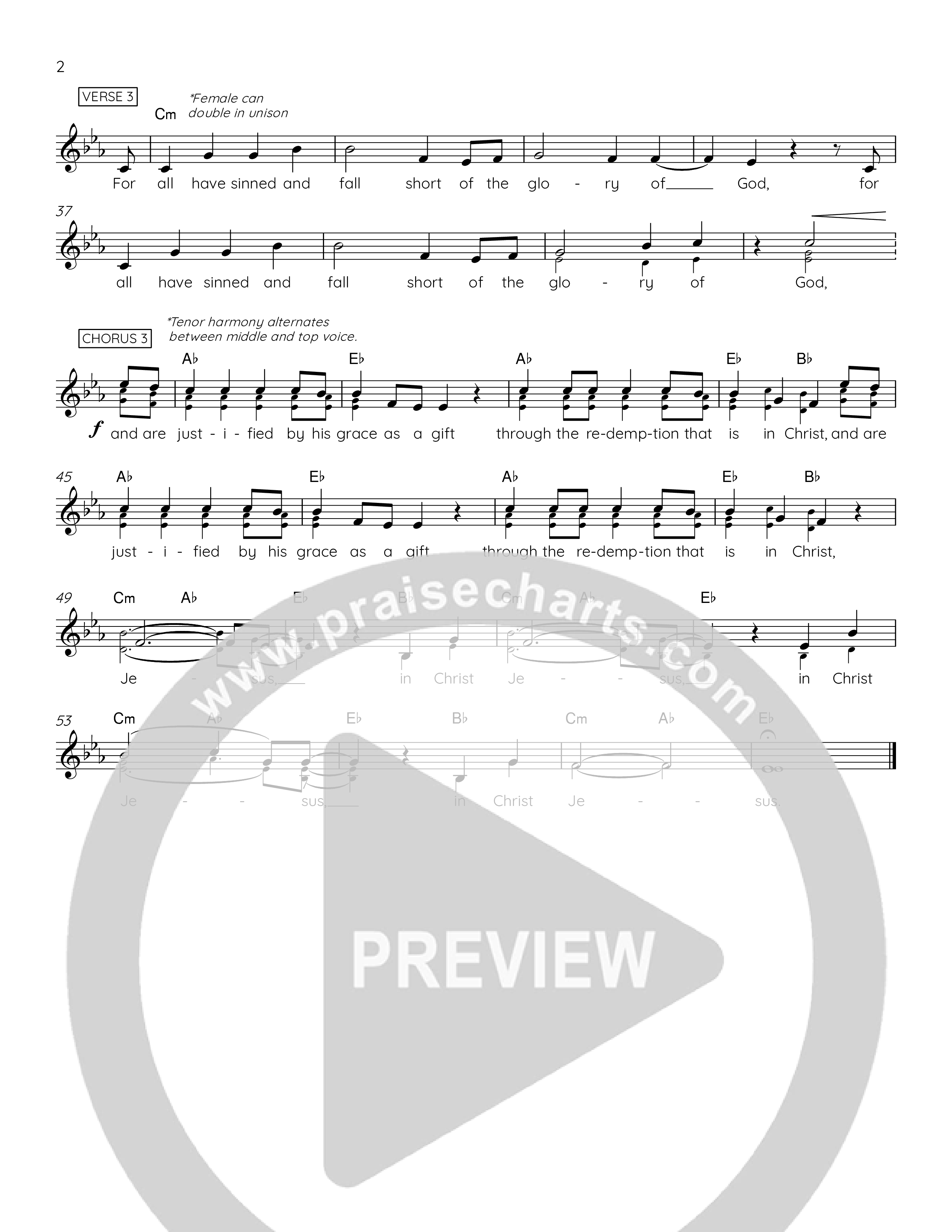 Romans 3:23-24 Lead Sheet Melody (The Corner Room)