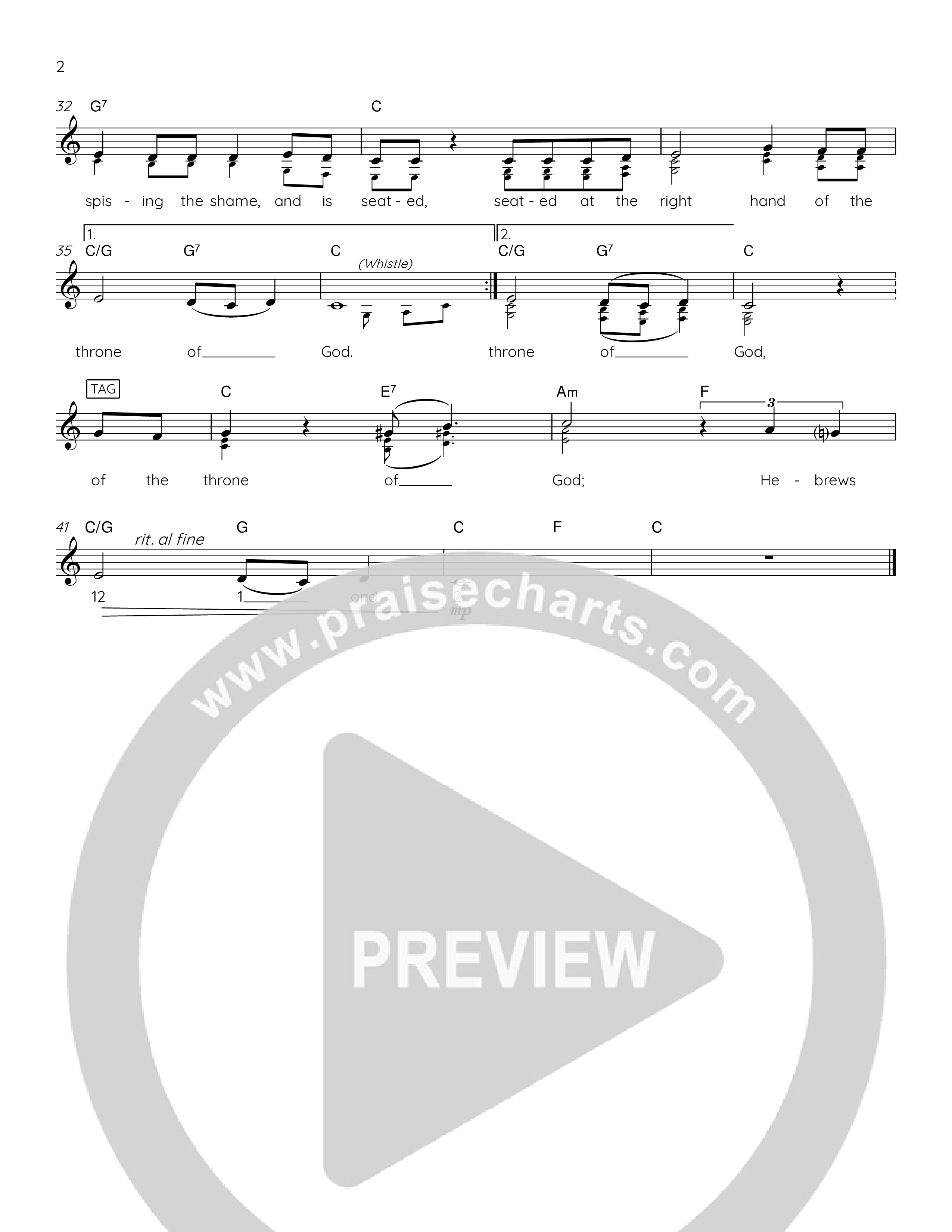 Hebrews 12:1-2 Lead Sheet Melody (The Corner Room)