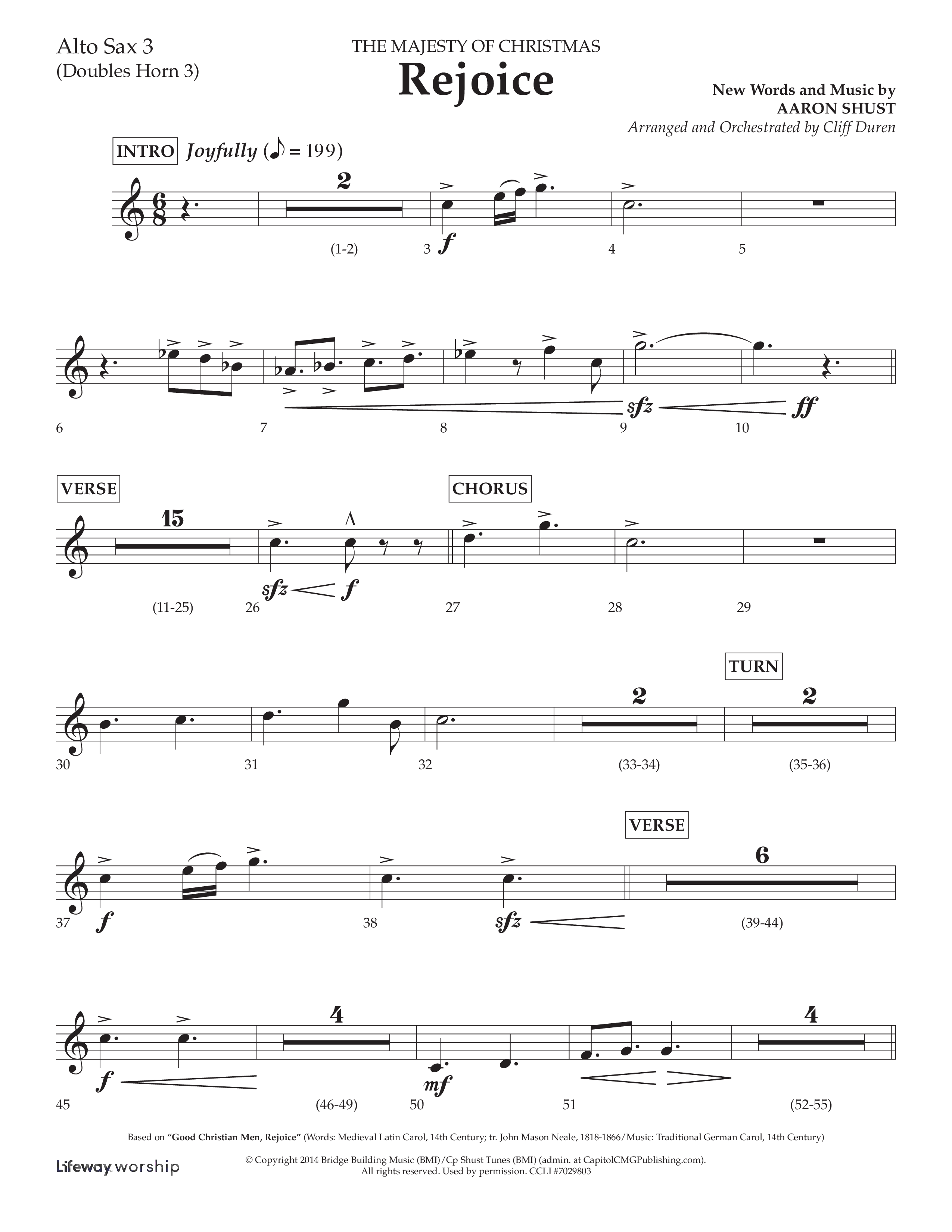 Rejoice (Choral Anthem SATB) Alto Sax (Lifeway Choral / Arr. Cliff Duren)