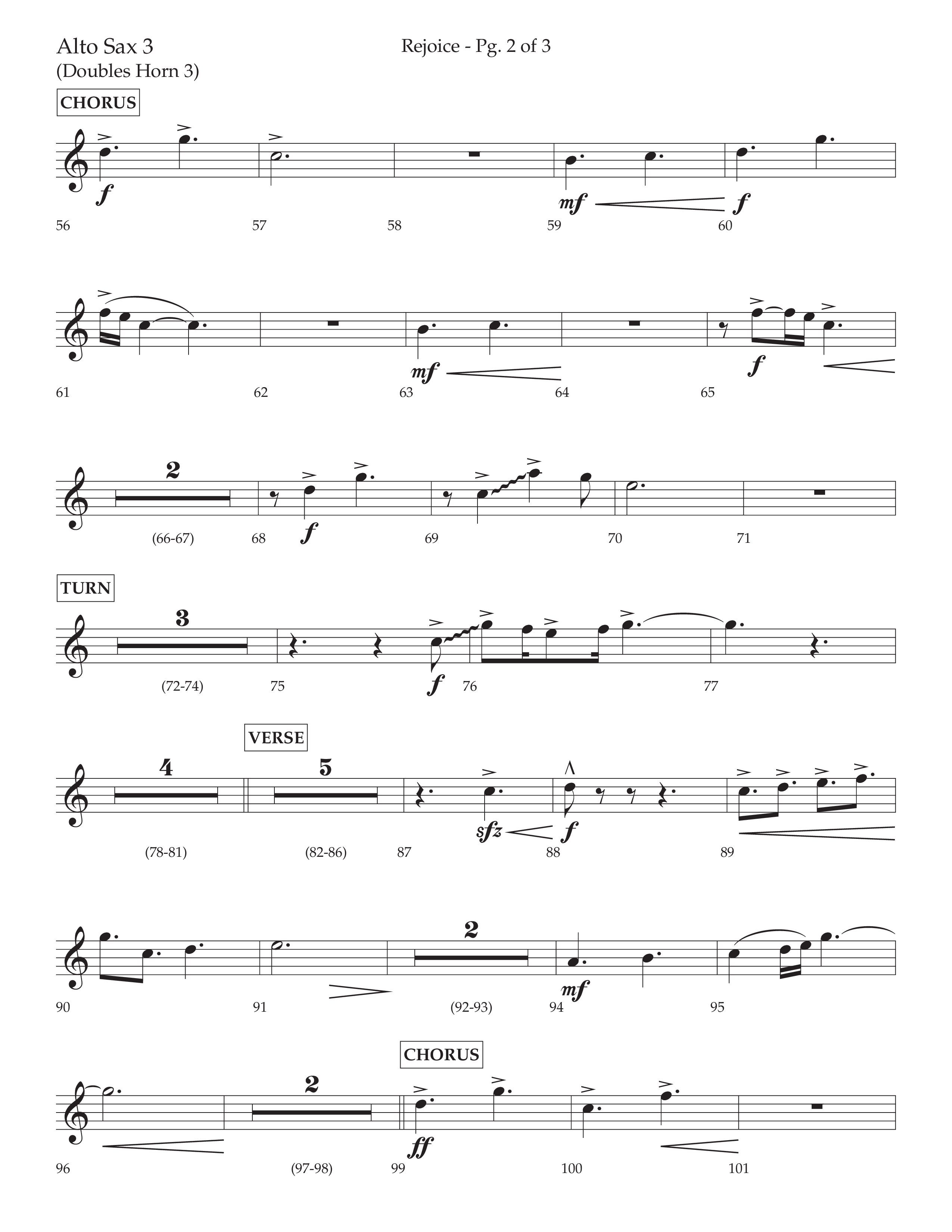 Rejoice (Choral Anthem SATB) Alto Sax (Lifeway Choral / Arr. Cliff Duren)