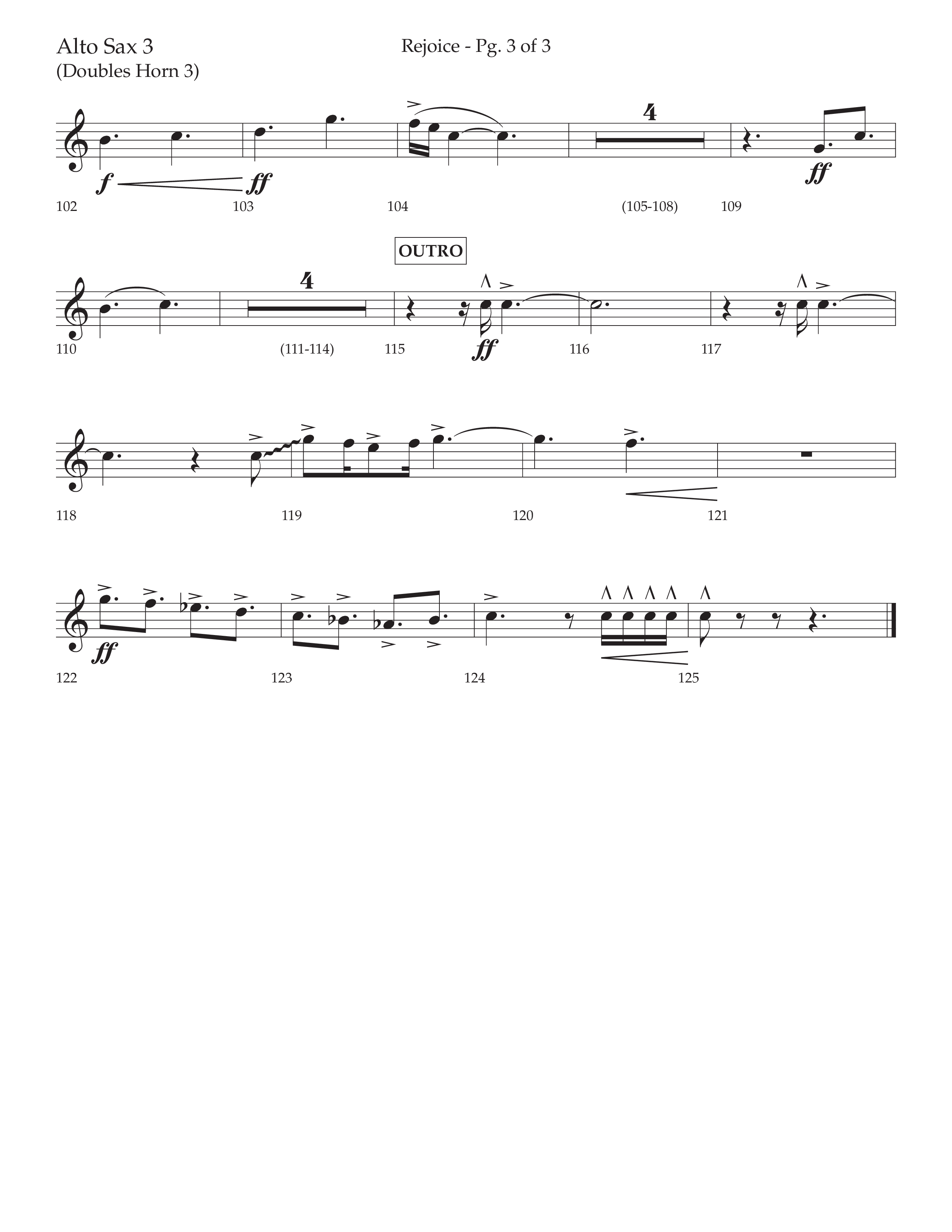 Rejoice (Choral Anthem SATB) Alto Sax (Lifeway Choral / Arr. Cliff Duren)