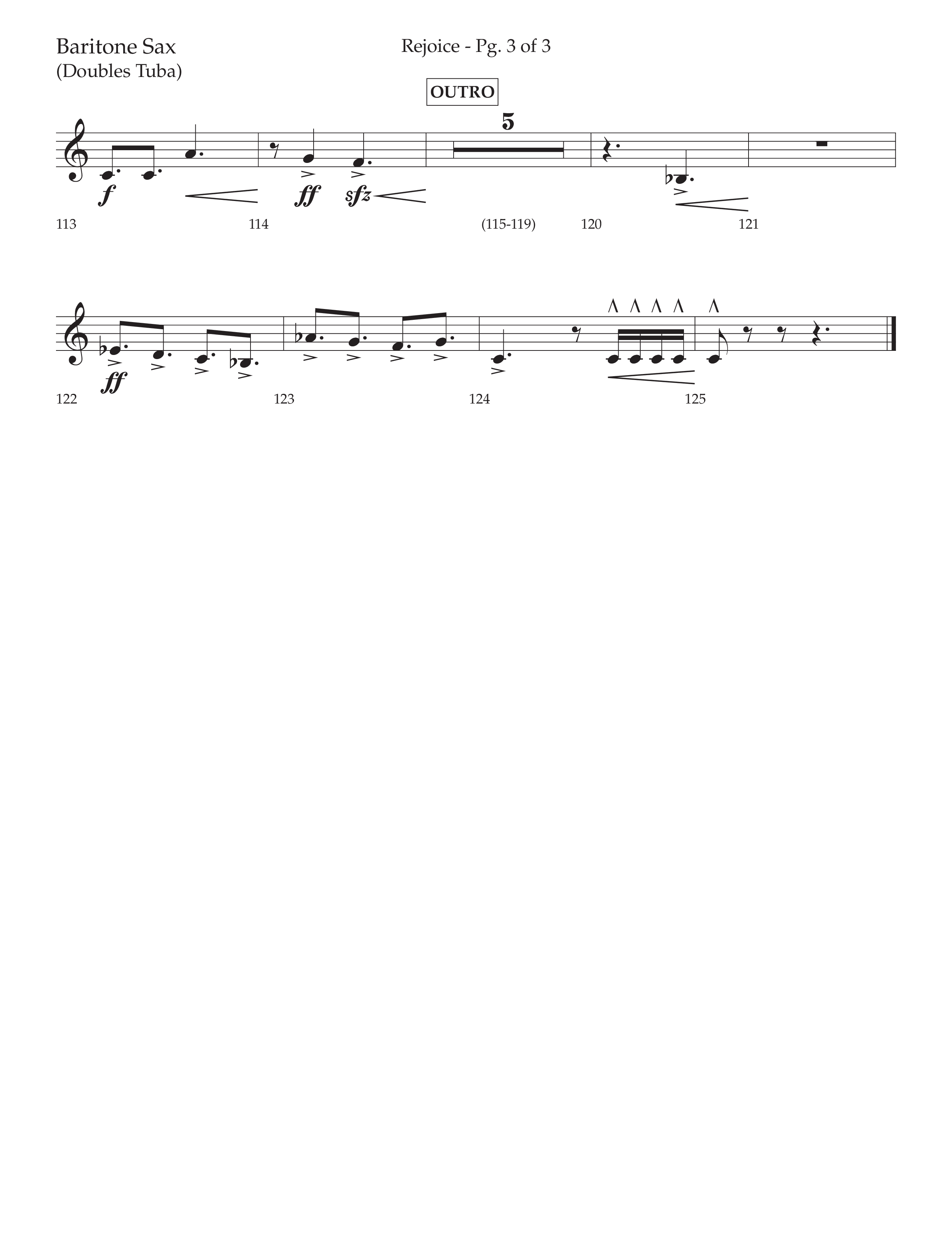 Rejoice (Choral Anthem SATB) Bari Sax (Lifeway Choral / Arr. Cliff Duren)