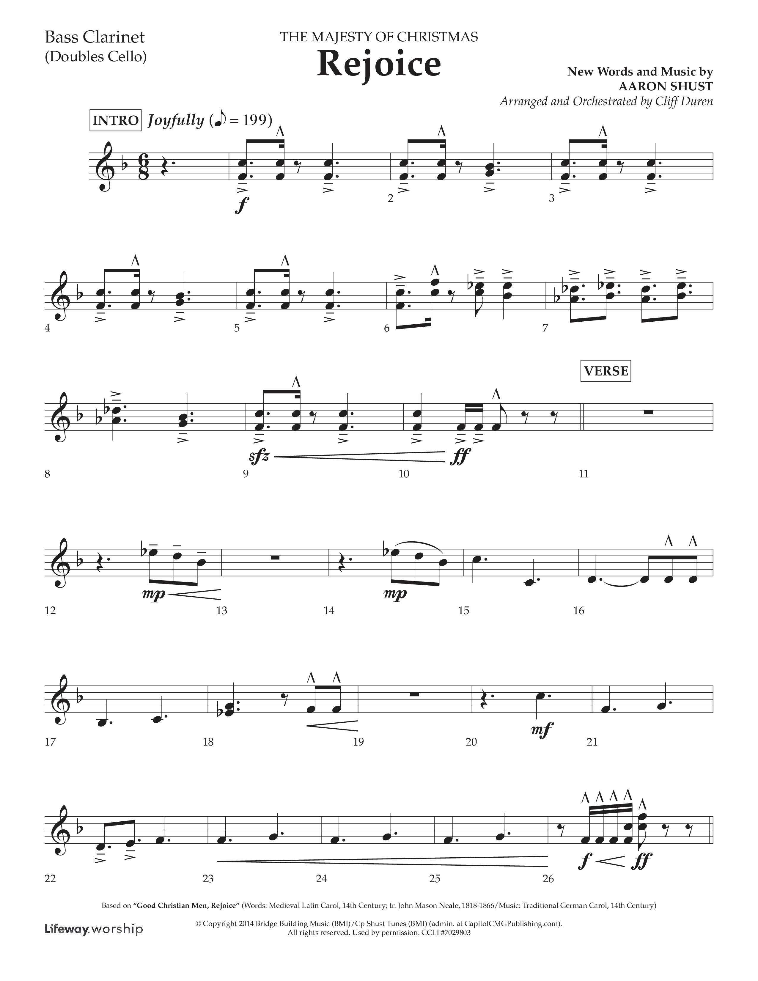 Rejoice (Choral Anthem SATB) Bass Clarinet (Lifeway Choral / Arr. Cliff Duren)